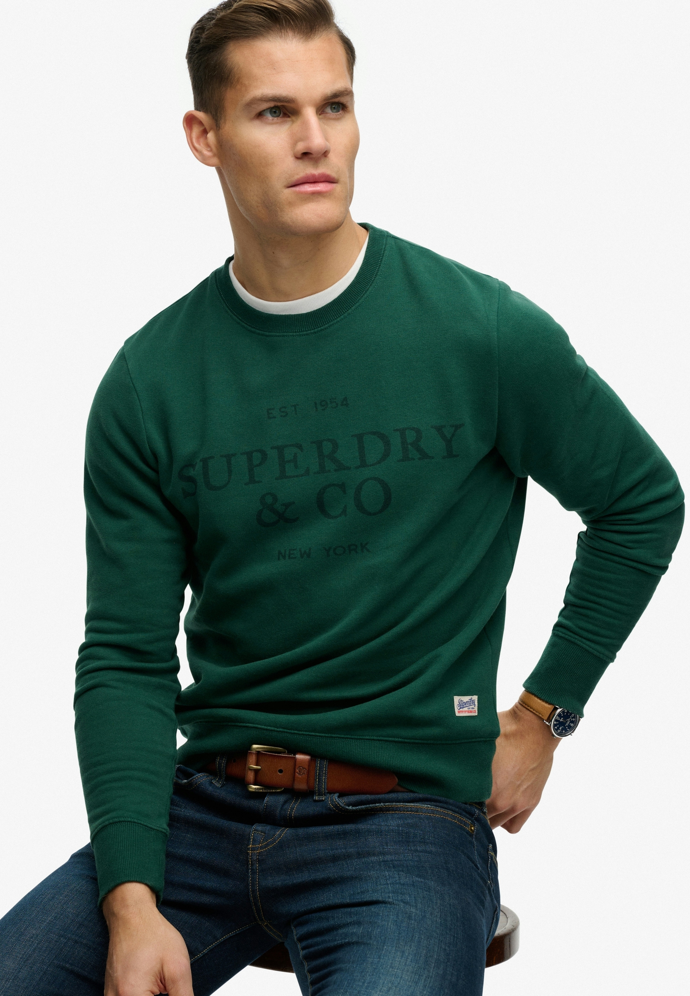 Superdry Sweat-shirt »1954 COMPANY RELAXED SWEAT«, mélange coton, coupe décontractée
