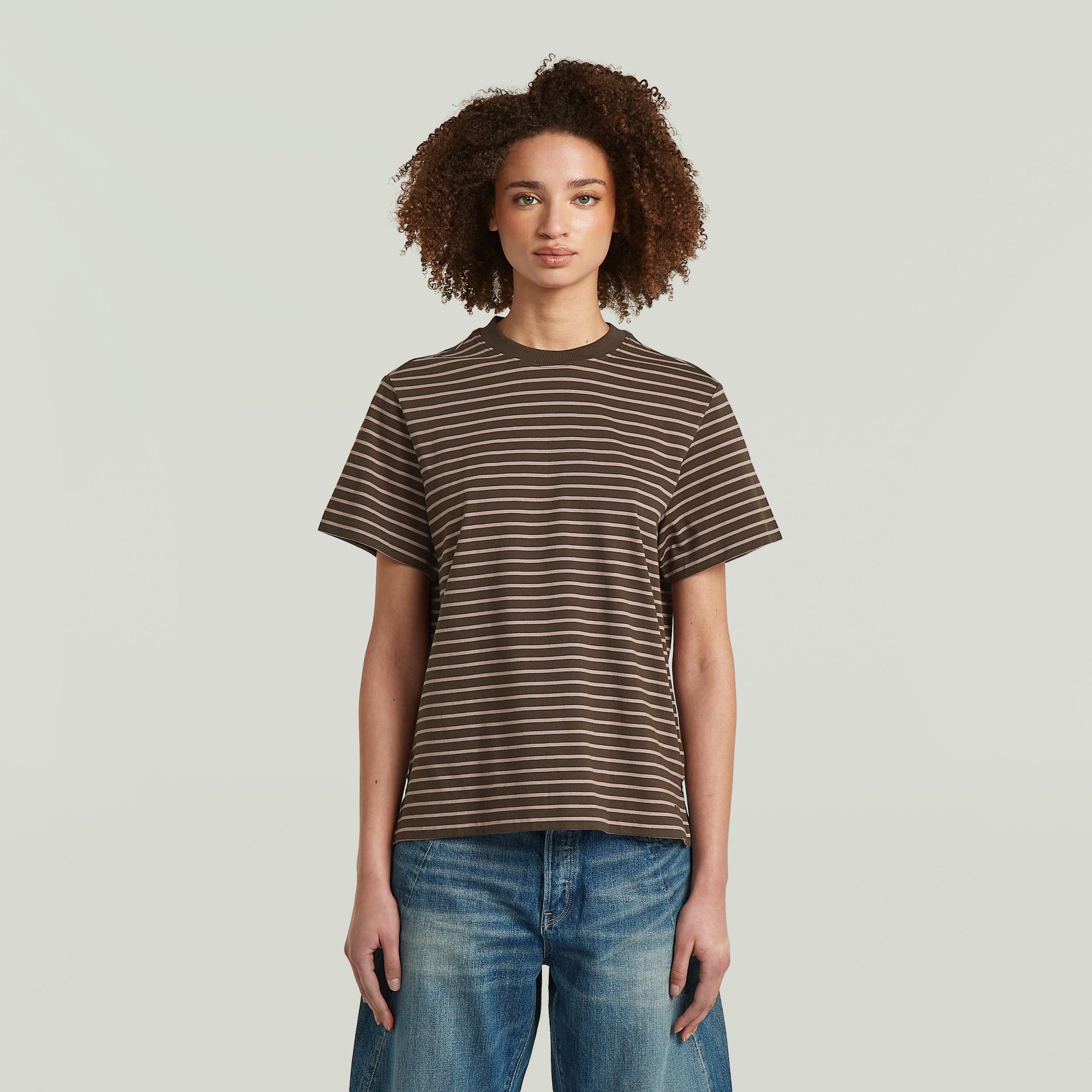 Image of G-STAR T-Shirt "Unit stripe r t wmn" mit Streifen-Dessin, Baumwolle
