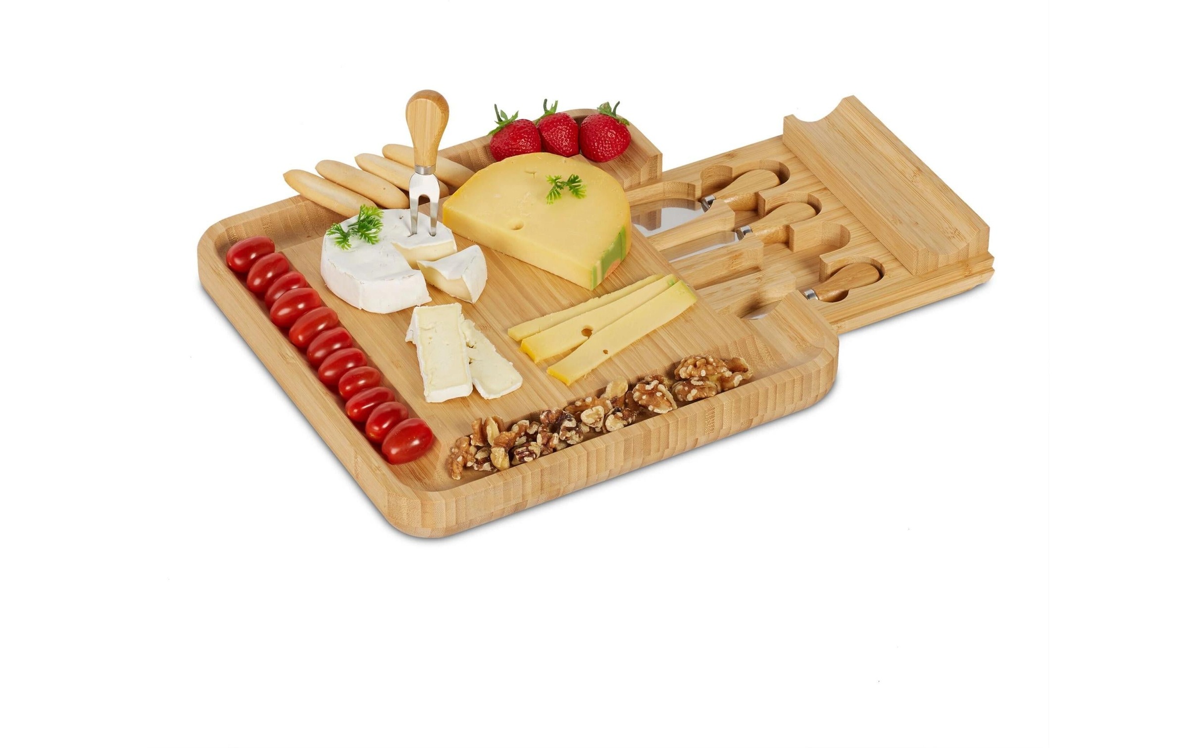 Image of relaxdays Servierplatte "Käsebrett 4-teilig"
