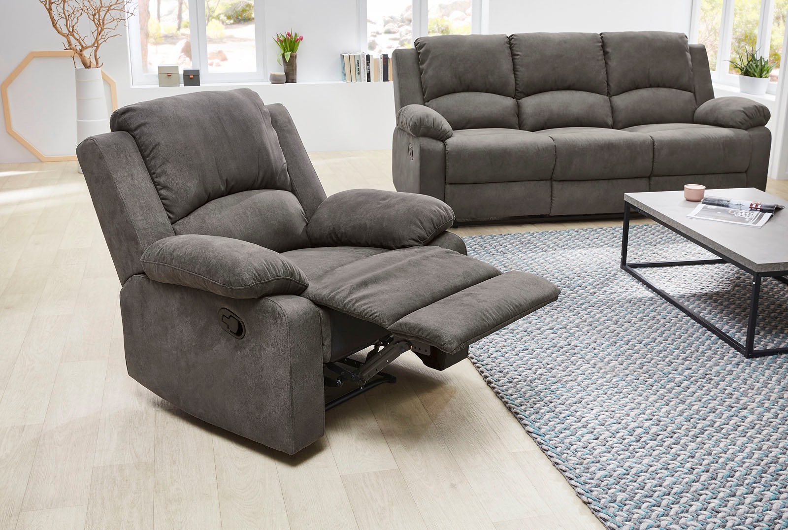 Jockenhöfer Gruppe Sessel "Dakota, B: 97 cm, Sitzhöhe: 47 cm" mit Relax- & Liegefunktion, Taschenfederkern-Polsterung