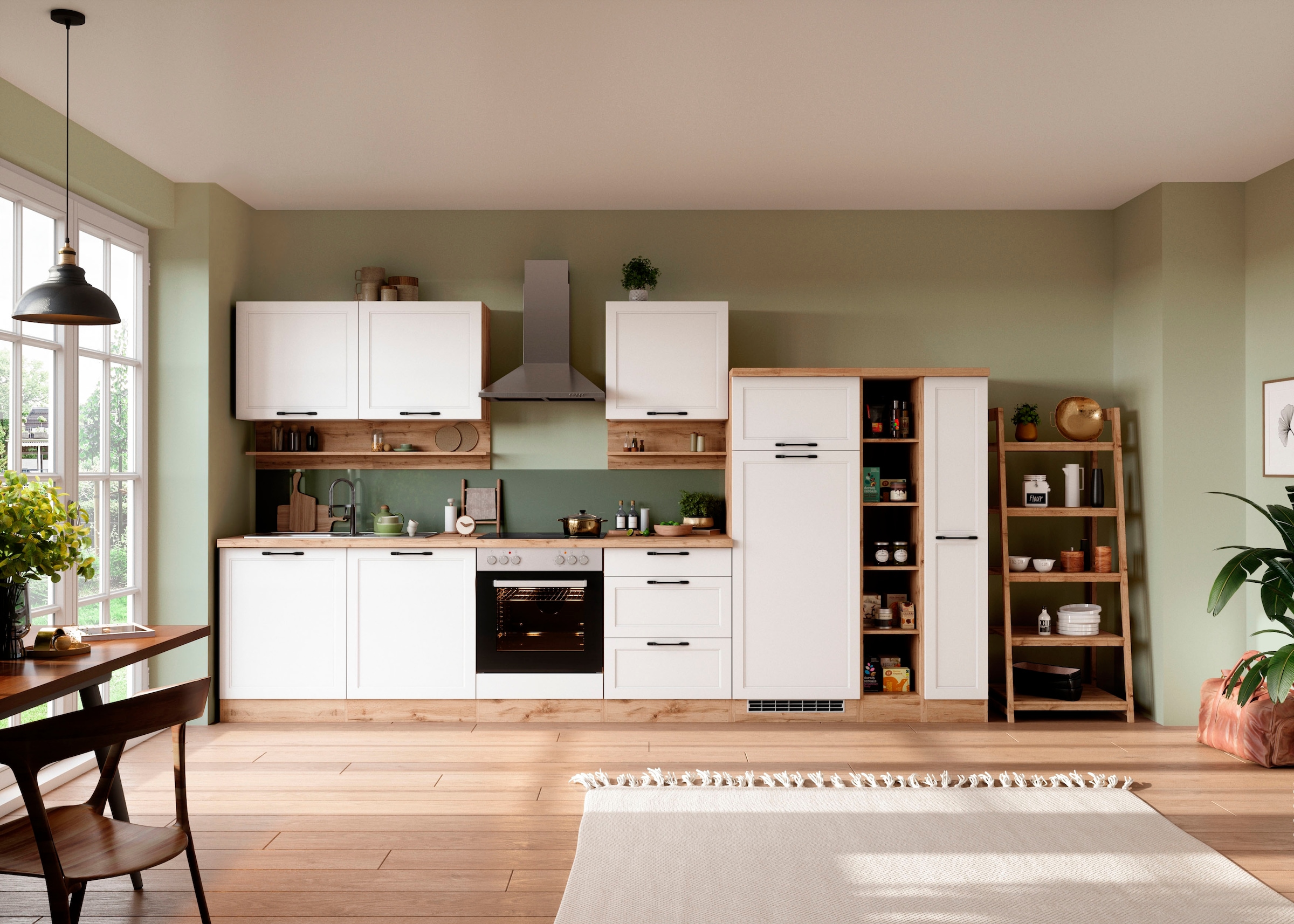 KOCHSTATION Kitchenette »KS-Lana« 360 cm de large, avec ou sans appareils électriques au choix