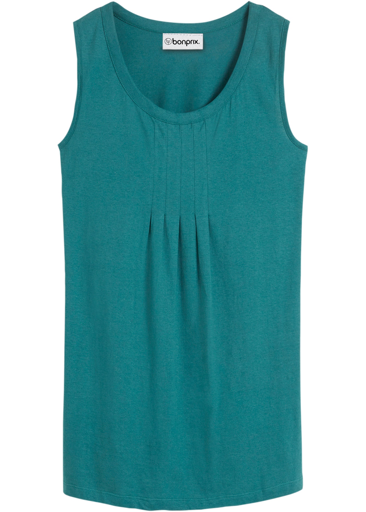 bonprix Top long »Long-Top« mit elegantem Faltendetail, lockere Passform, reine Baumwolle
