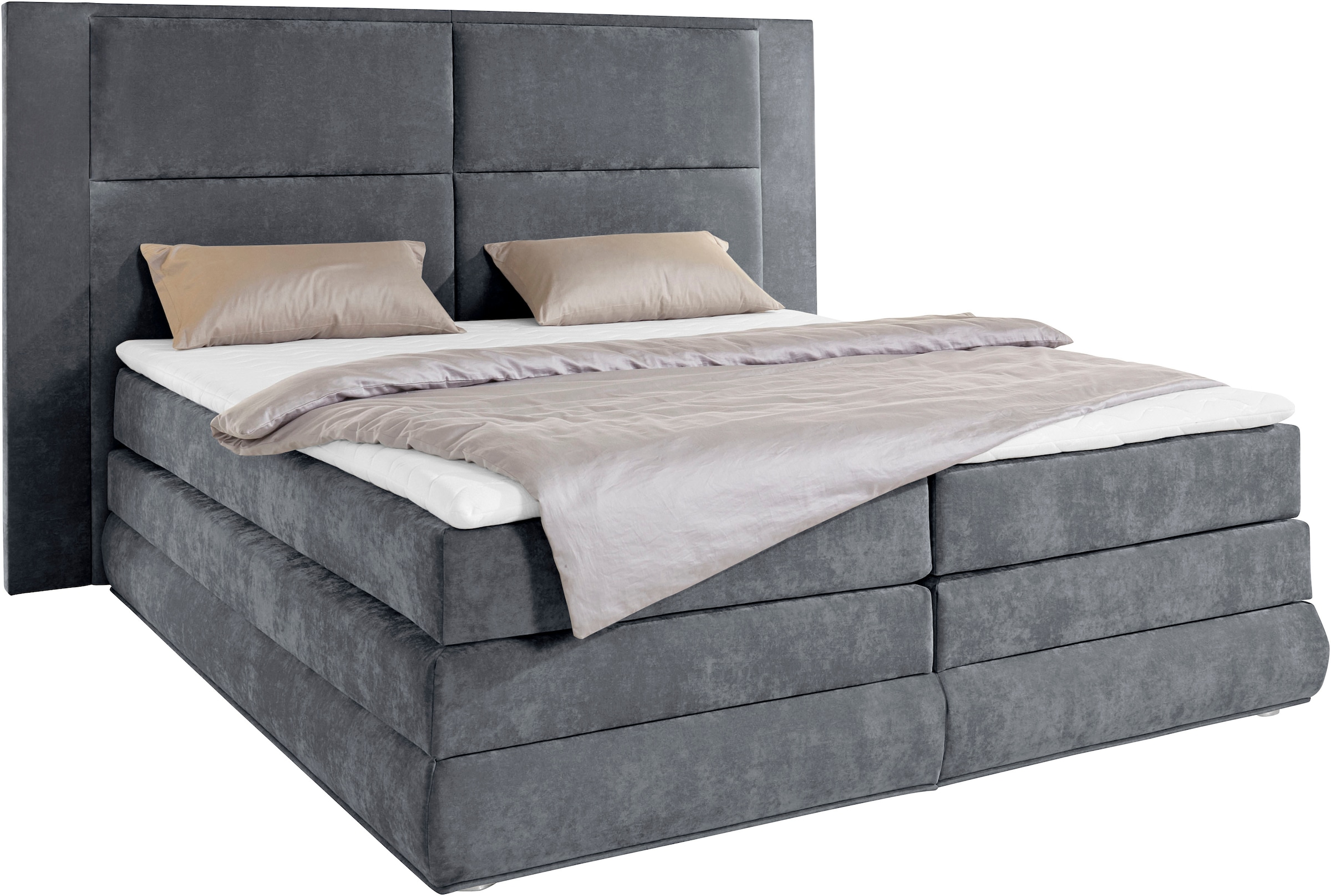 COLLECTION AB Boxspringbett Copenhagen, inklusive Bettkasten und Topper, wahlweise mit LED-Beleuchtung