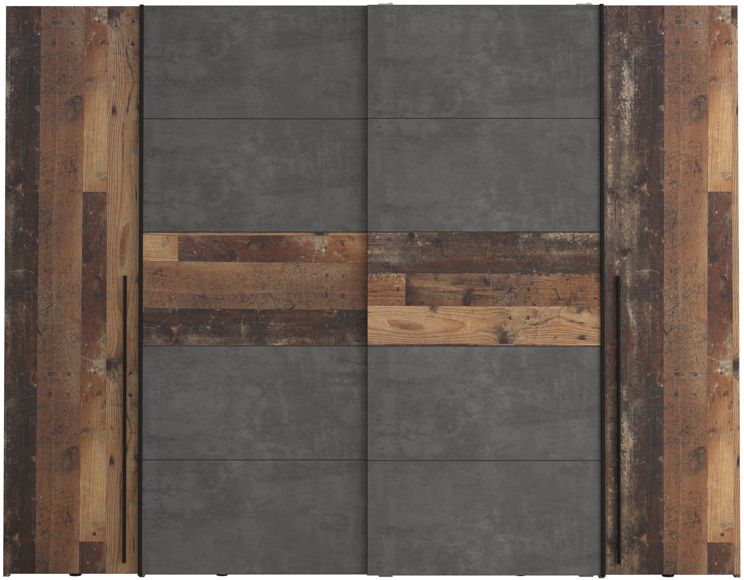 FORTE Kleiderschrank »Narago, Kombischrank, Paneele  wechselbar« B/H/T ca. 270/210/61cm,  Kombination aus Schwebetüren mit seitlichen Drehtüren, Made in Europe