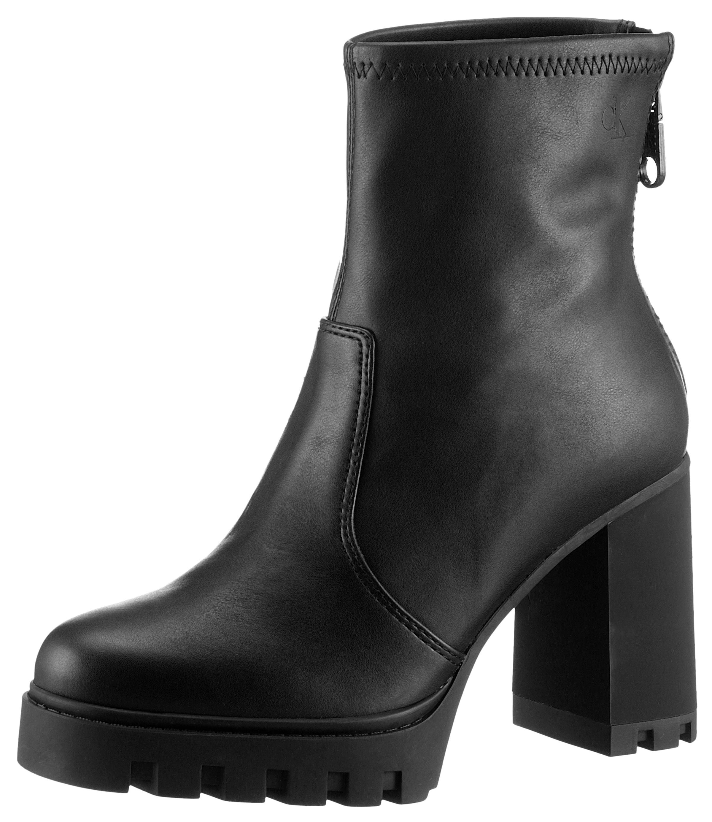 Calvin Klein Jeans High-Heel-Stiefelette »HEEL PLATFORM ZIP BOOT MG NAPPA«, Ankleboots, Stiefelette,...