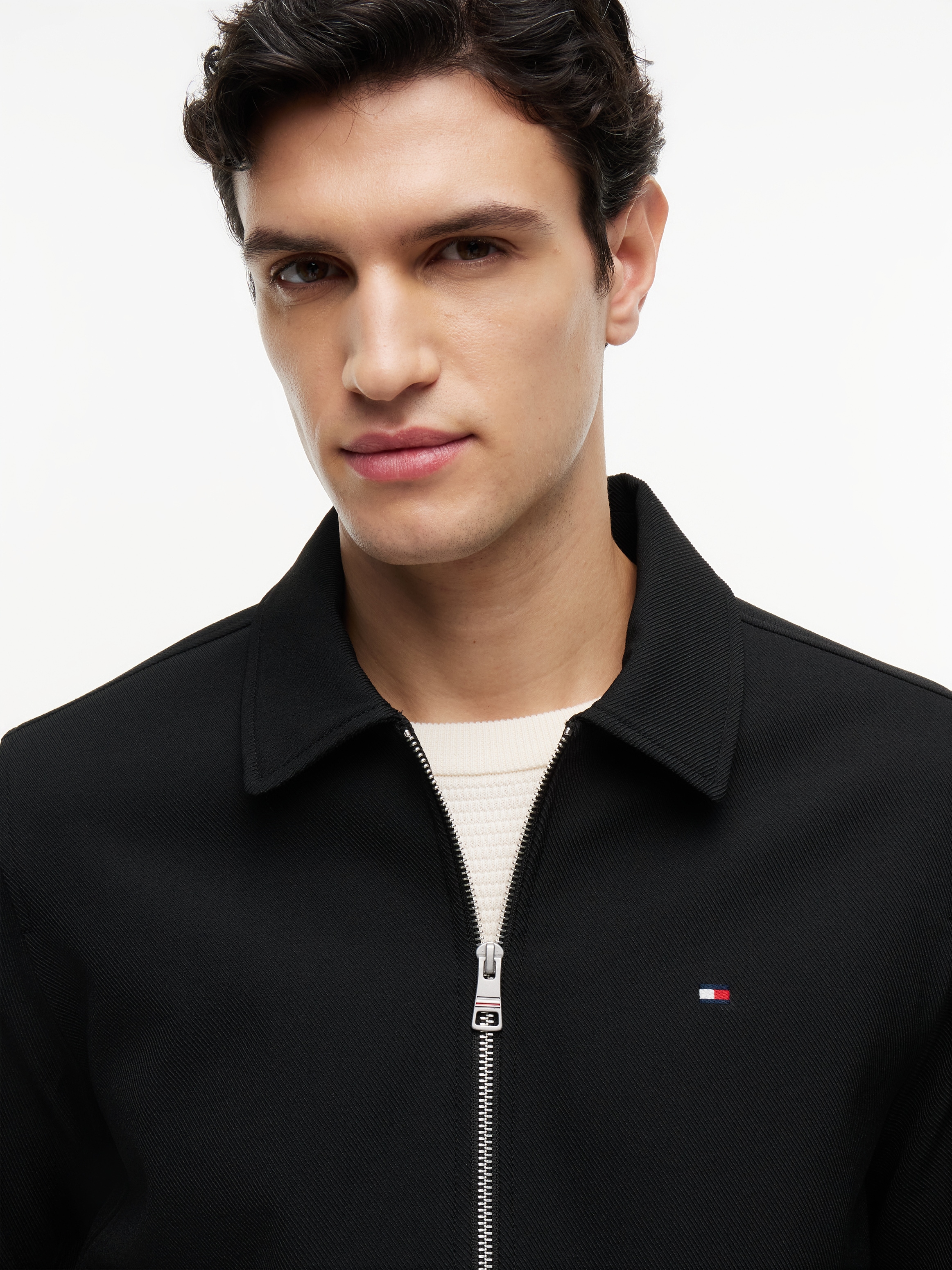 Tommy Hilfiger Kurzjacke »LIGHT WEIGHT TWILL SHACKET« Twill Struktur Übergangsjacke Blouson Stehkragen Jacke