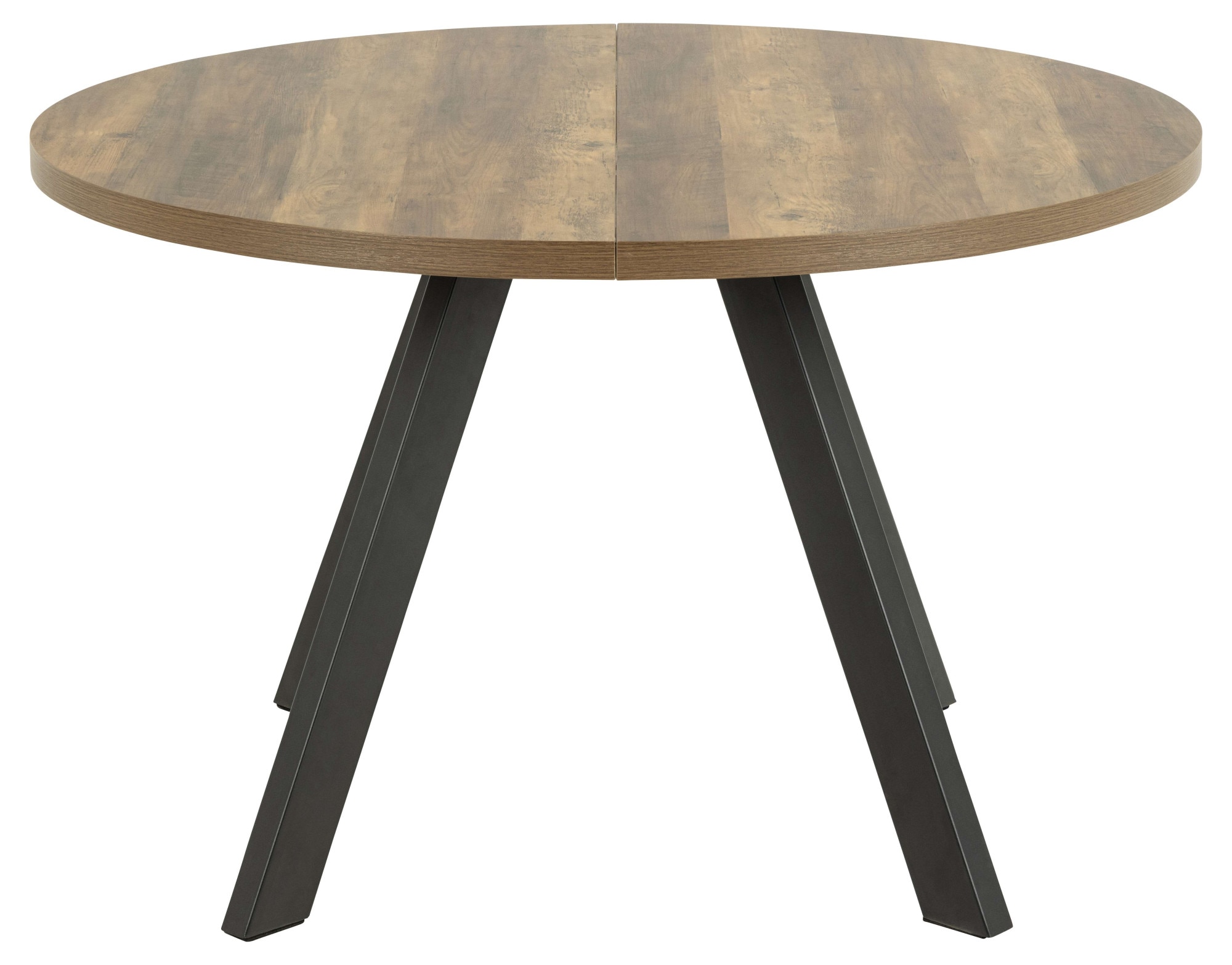 ACTONA GROUP Esstisch »Zalida Esszimmertisch, rund,« Eichenoptik, schwarze Stahlbeine, Verlängerungsplatten T: 120/210 cm