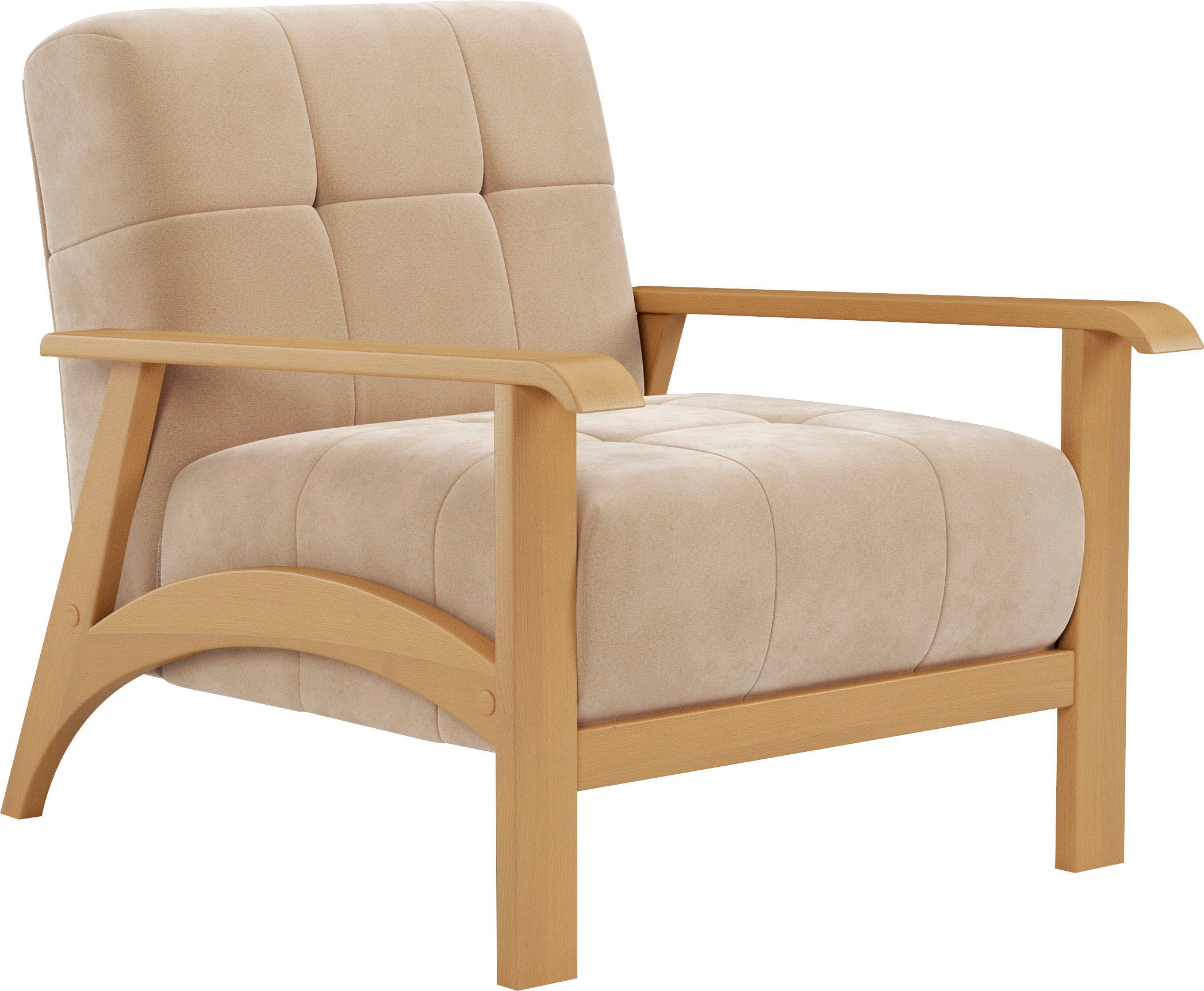sit&more Sessel »Billund«, Armlehnen aus eichefarbigem Buchenholz, verschiedene Bezüge und Farben