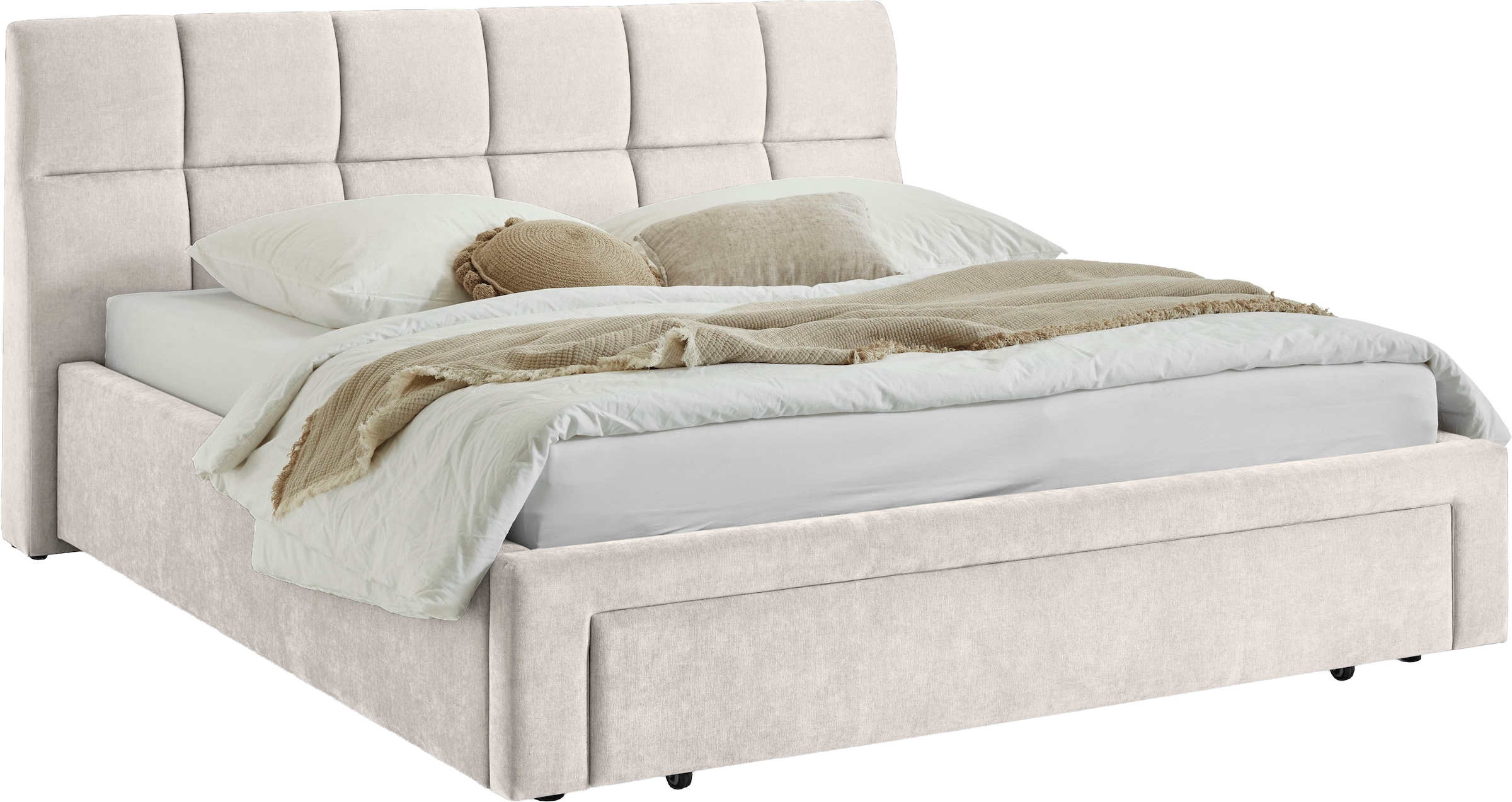 Image of meise.möbel Polsterbett "Canyon, Breite 180cm, erhältlich in grau oder beige" inkl. Schubkasten im Fussteil - ideal als Hundebett nutzbar