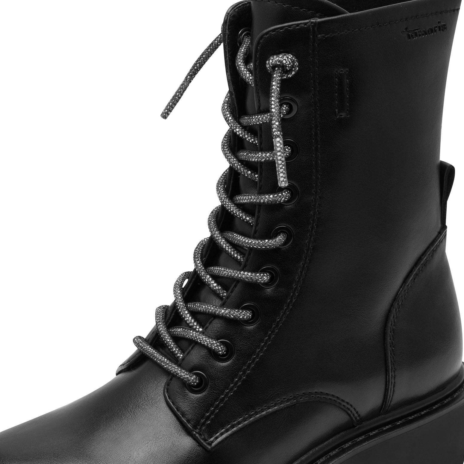 Tamaris Schnürstiefelette  Blockabsatz, Schnürboots mit glänzenden, elastischen Schnürsenkeln