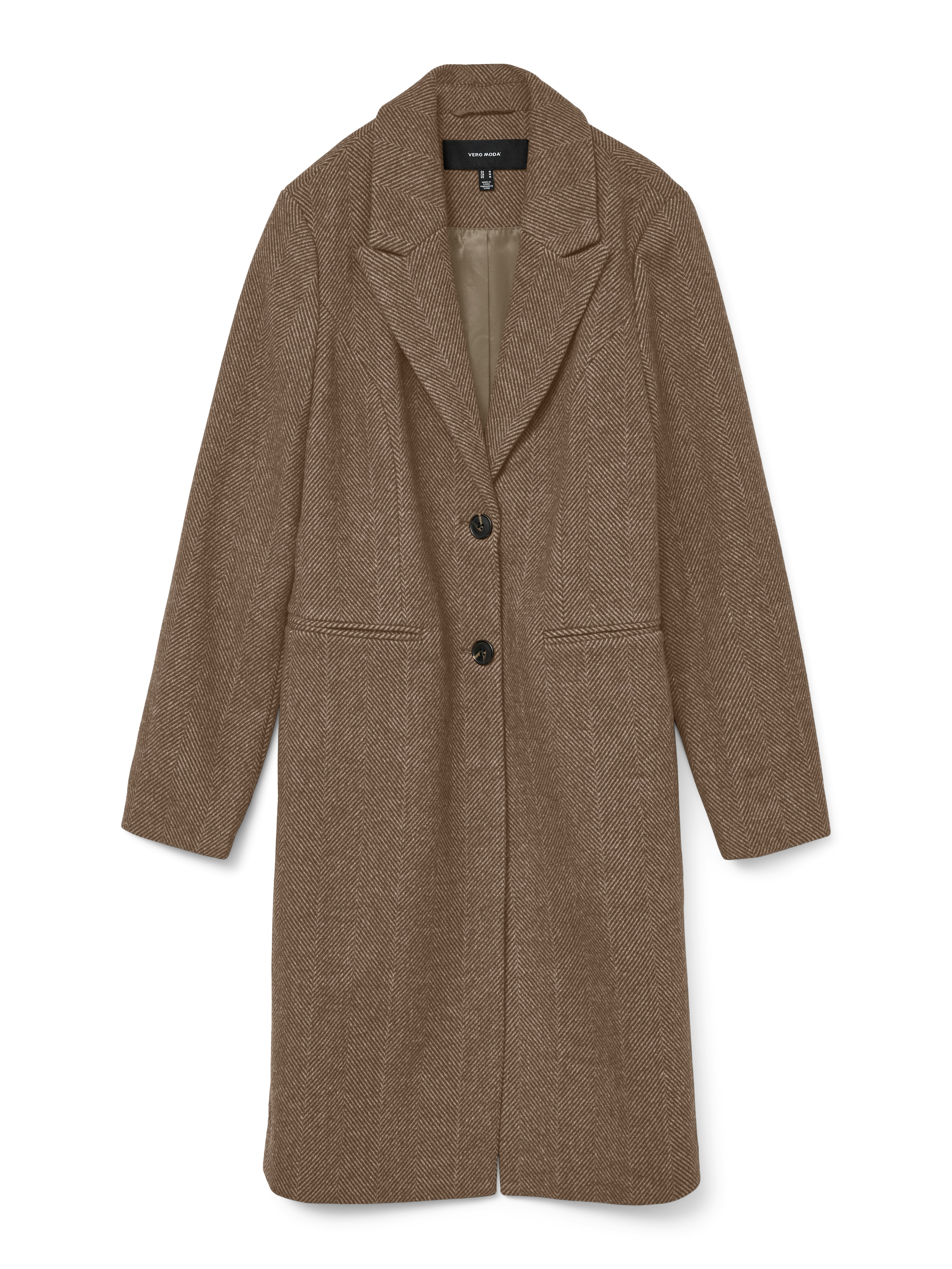 Vero Moda Langmantel »VMBLAZA HERINGBONE LONG WOOL COAT GA BOO«