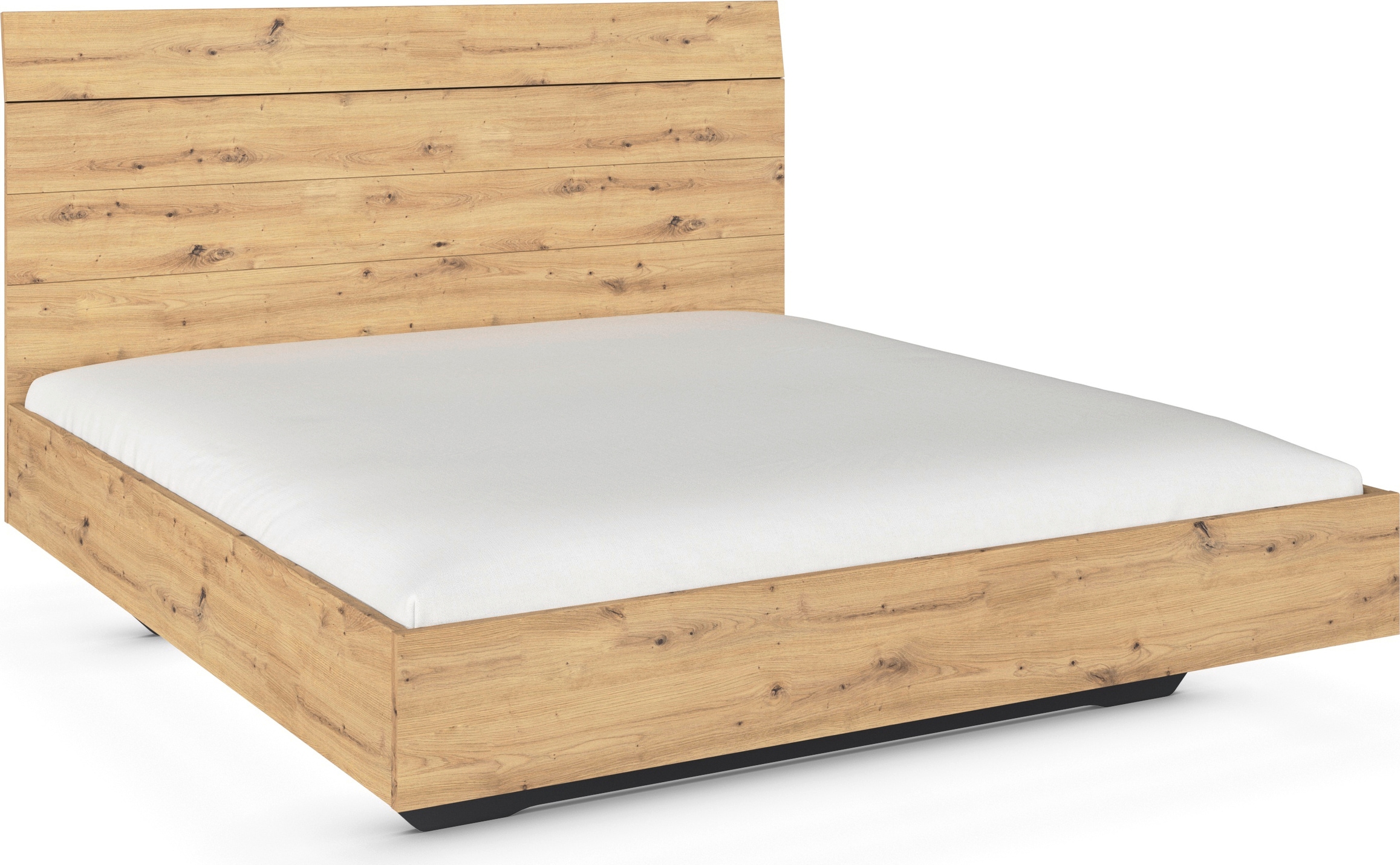 GOODproduct Futonbett »Bett Doppelbett Holzbett AGORDO« 180x200 cm,  mit hohem Kopfteil und schwebender Optik MADE IN GERMANY