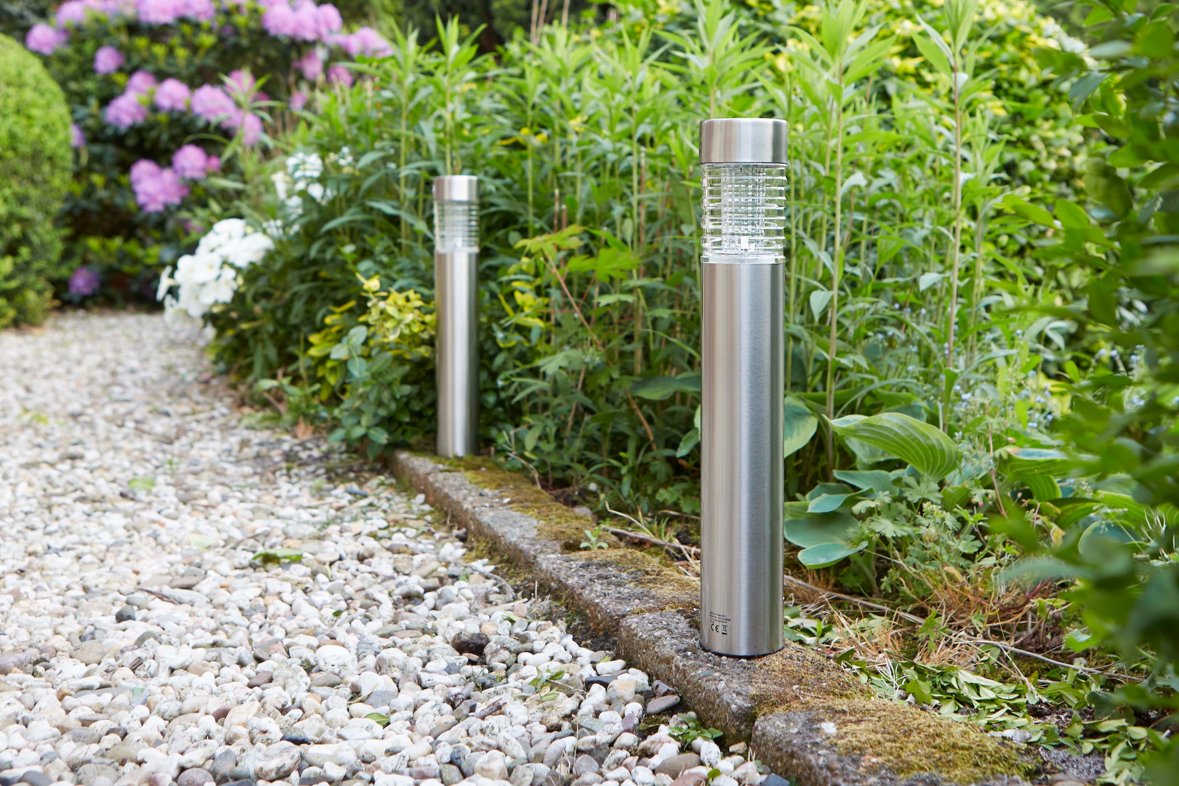 LUXFORM Lampe de jardin »Solar-Gartenleuchten Tacoma 5 Lumen - 3 Stück« Module LED 3 cuis fabriqué en acier inoxydable et verre
