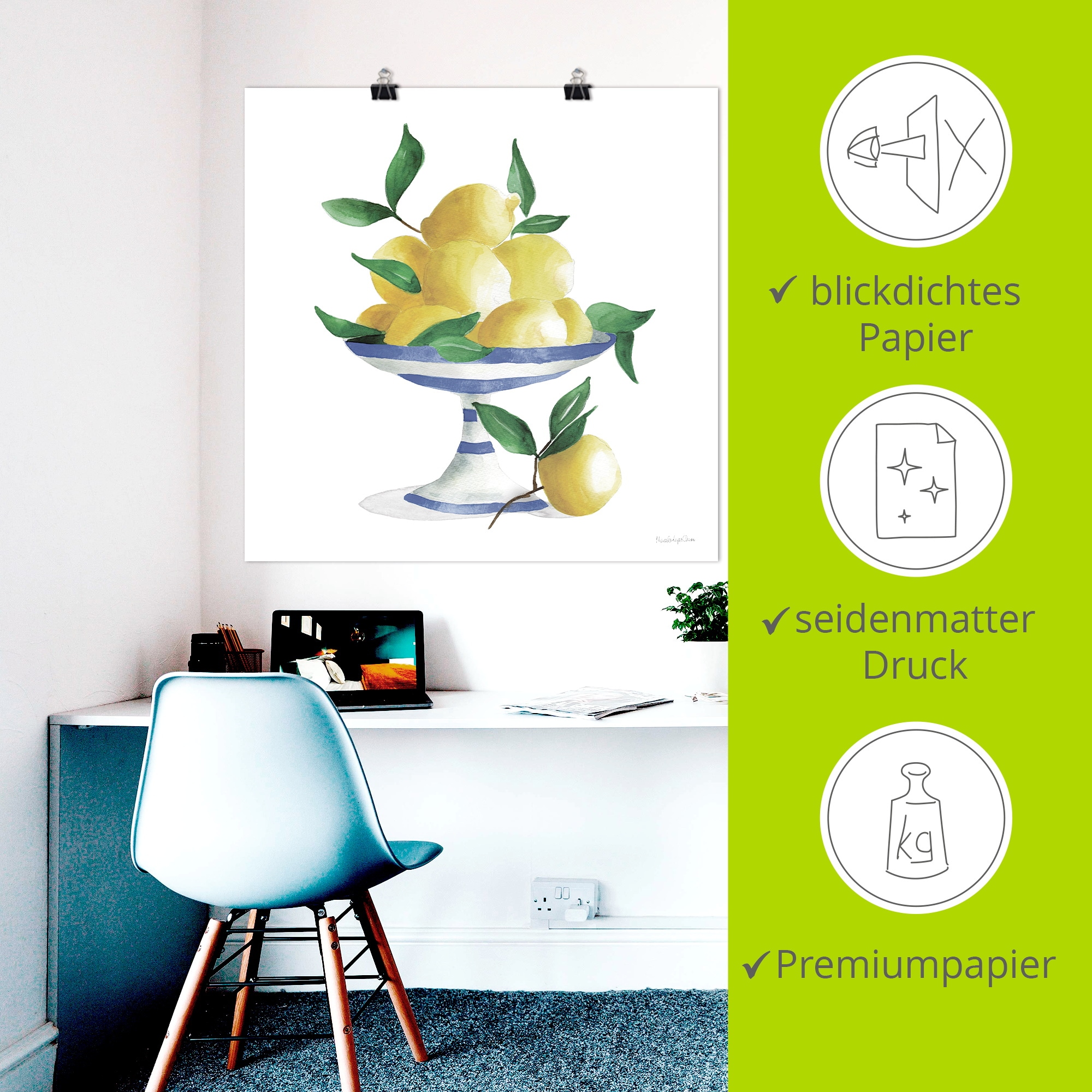 Artland Wandbild »Spanish Lemons II« Arrangements 1 Stk. tlg. als Alubild, Leinwandbild, Poster, Wandaufkleber in verschied. Grössen