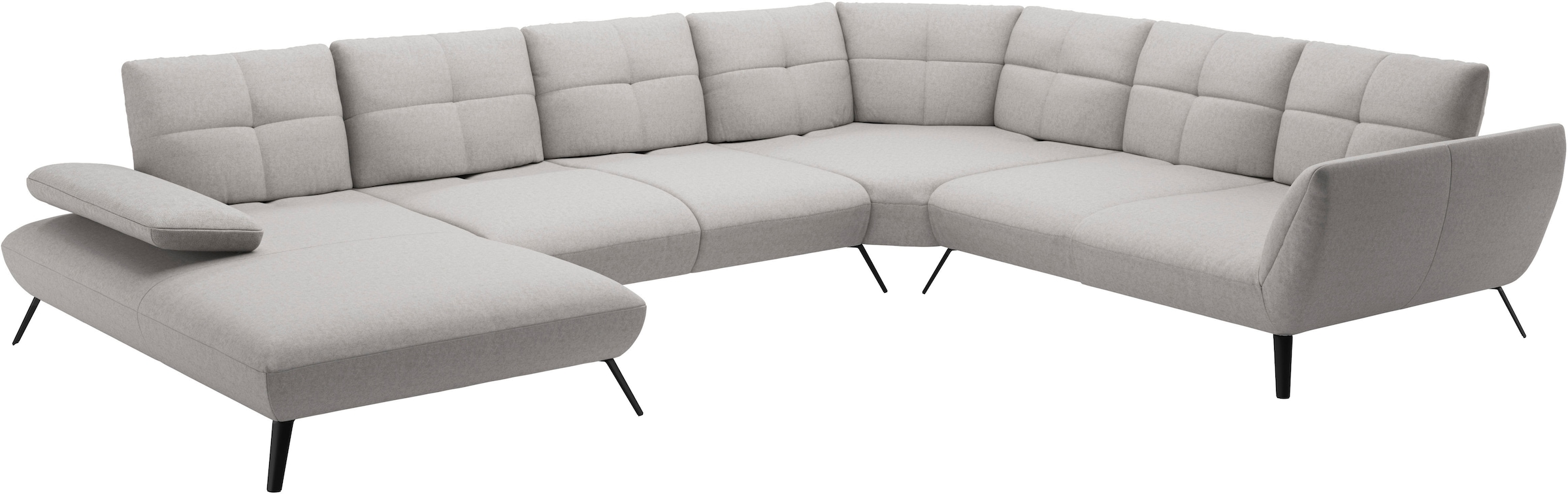 PLACES OF STYLE Wohnlandschaft »Mikado U-Form« inkl. Sitztiefenverstellung und Armteilverstellung