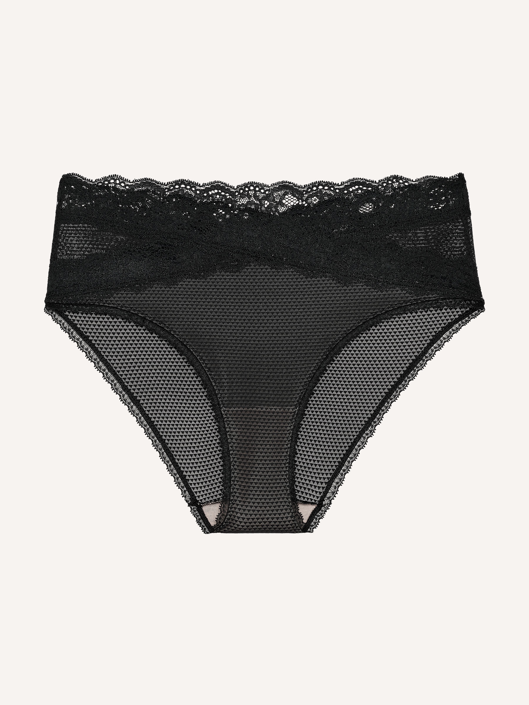 PASSIONATA Slip »BROOKLYN« taille haute, tulle graphique et dentelle florale féminine