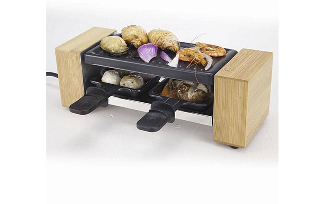   Raclette »Berger Lanz Bamboo 2 Personen« 2 cuis Raclettepfännchen 320 W Kompakter Raclettegrill für gemütliche Abende