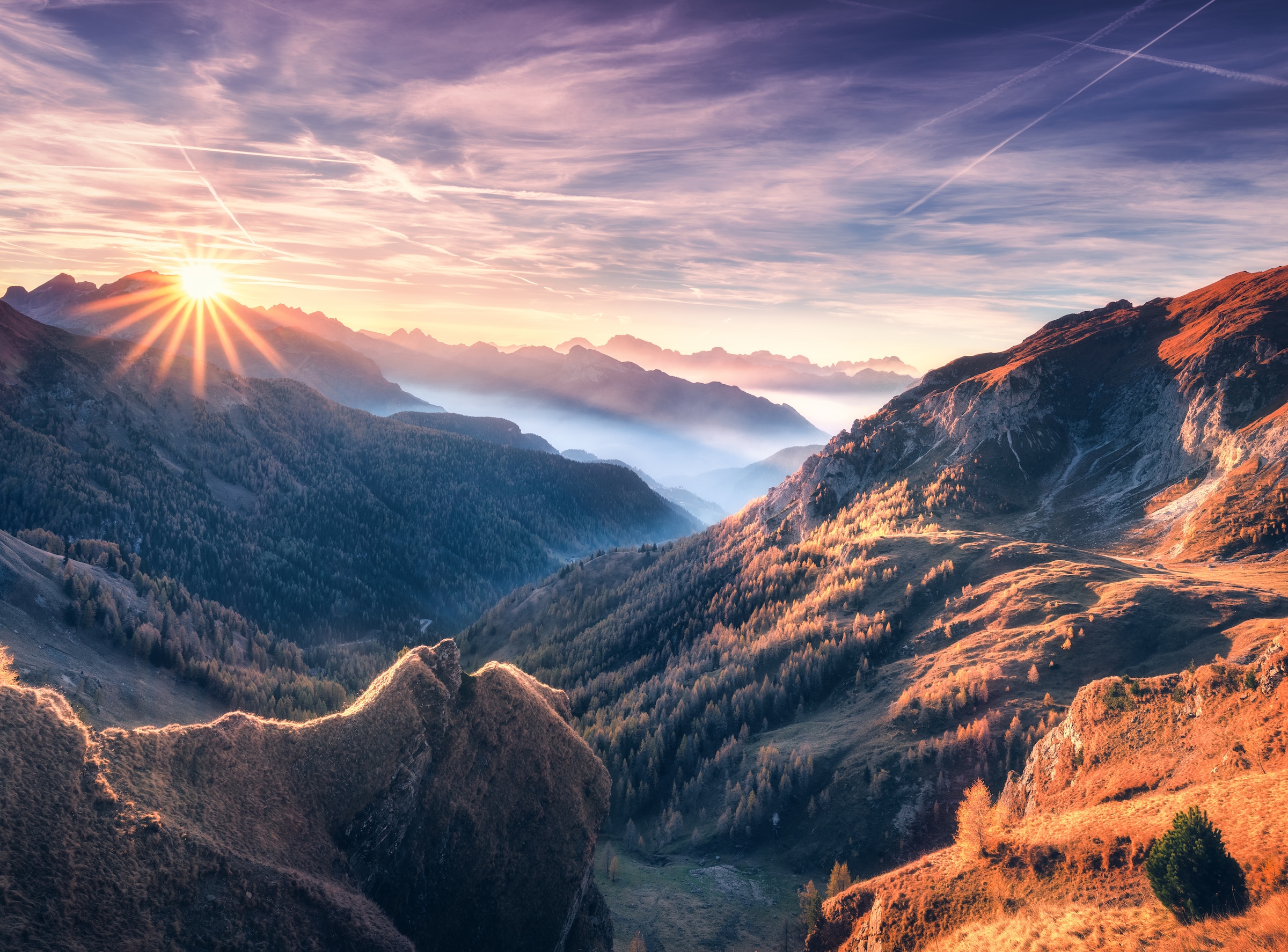 Image of Papermoon Fototapete "Foggy Mountain View" glatt