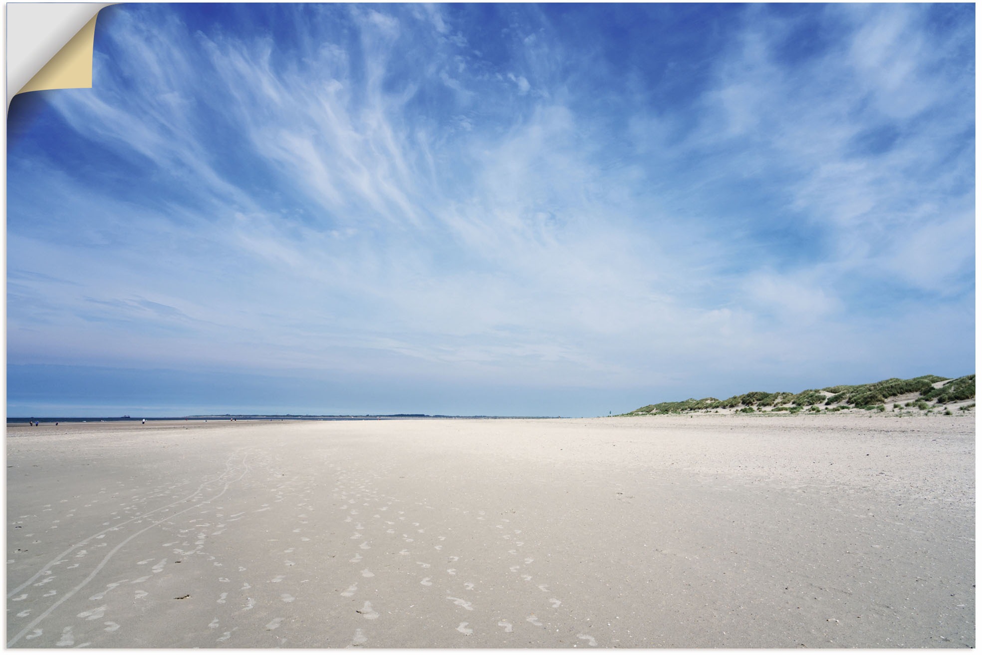 Image of Artland Wandbild »Weiter Strand auf Baltrum«, Strandbilder, (1 St.), in vielen Grössen & Produktarten - Alubild / Outdoorbild für den Aussenbereich, Leinwandbild, Poster, Wandaufkleber / Wandtattoo auch für Badezimmer geeignet bei Ackermann Versand Schwei