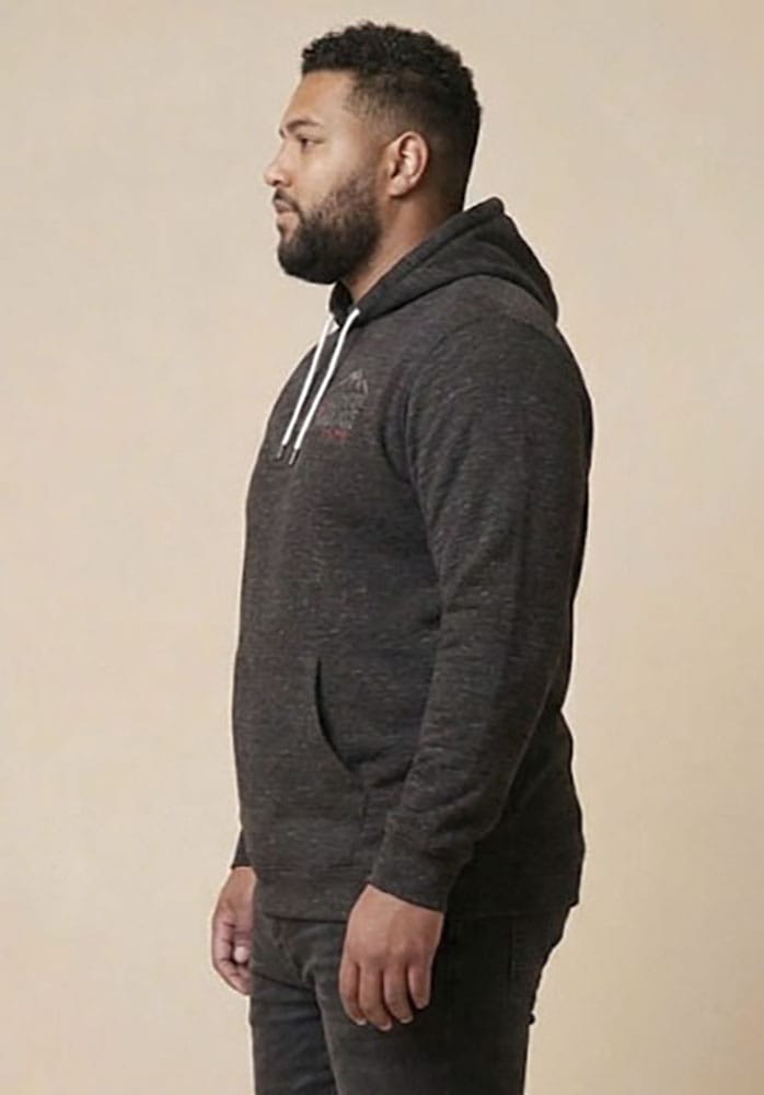 Man's World Plus Kapuzensweatshirt , mit Kapuze und Kordelzug, in melierter Optik, Regular Fit
