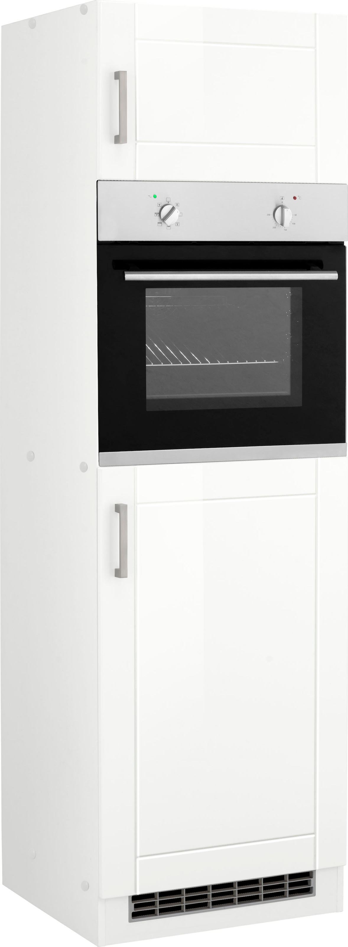 KOCHSTATION Backofenumbauschrank »KS-Tinnum« 60 cm breit, 200 cm hoch, Metallgriffe, MDF Fronten, für Backofen