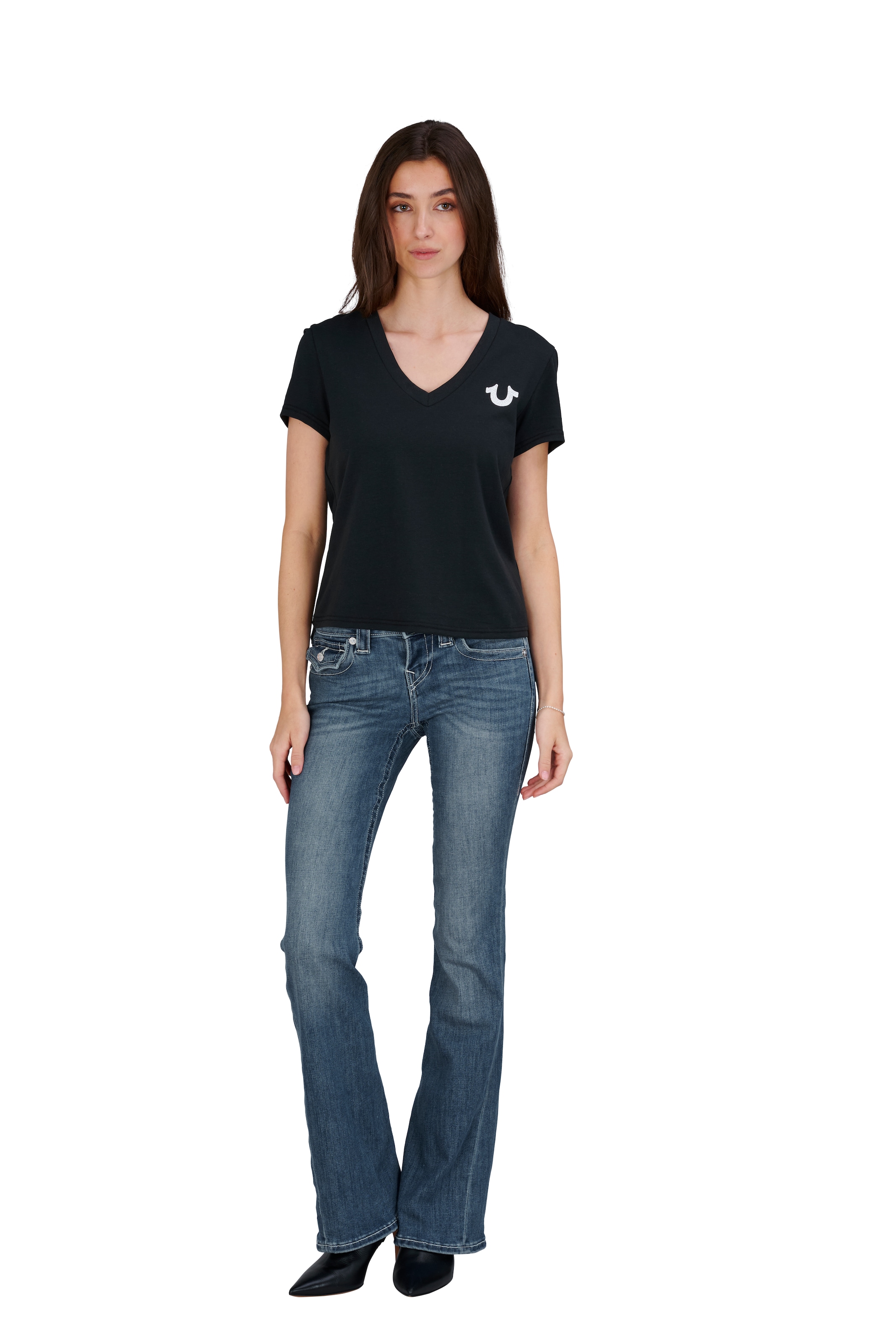 True Religion Jeans bootcut »JOEY LR FLARE FLAP« Mélange de coton, coupe évasée