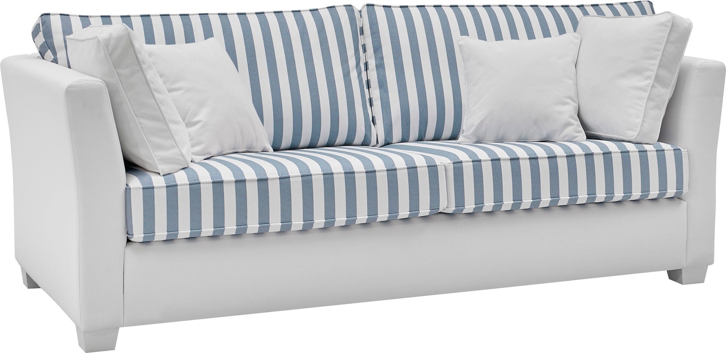Home affaire 2,5-Sitzer »CALIFORNIA«, maritimer Landhausstil, in 3 Breiten, mit Holzfüssen Weiss lackiert