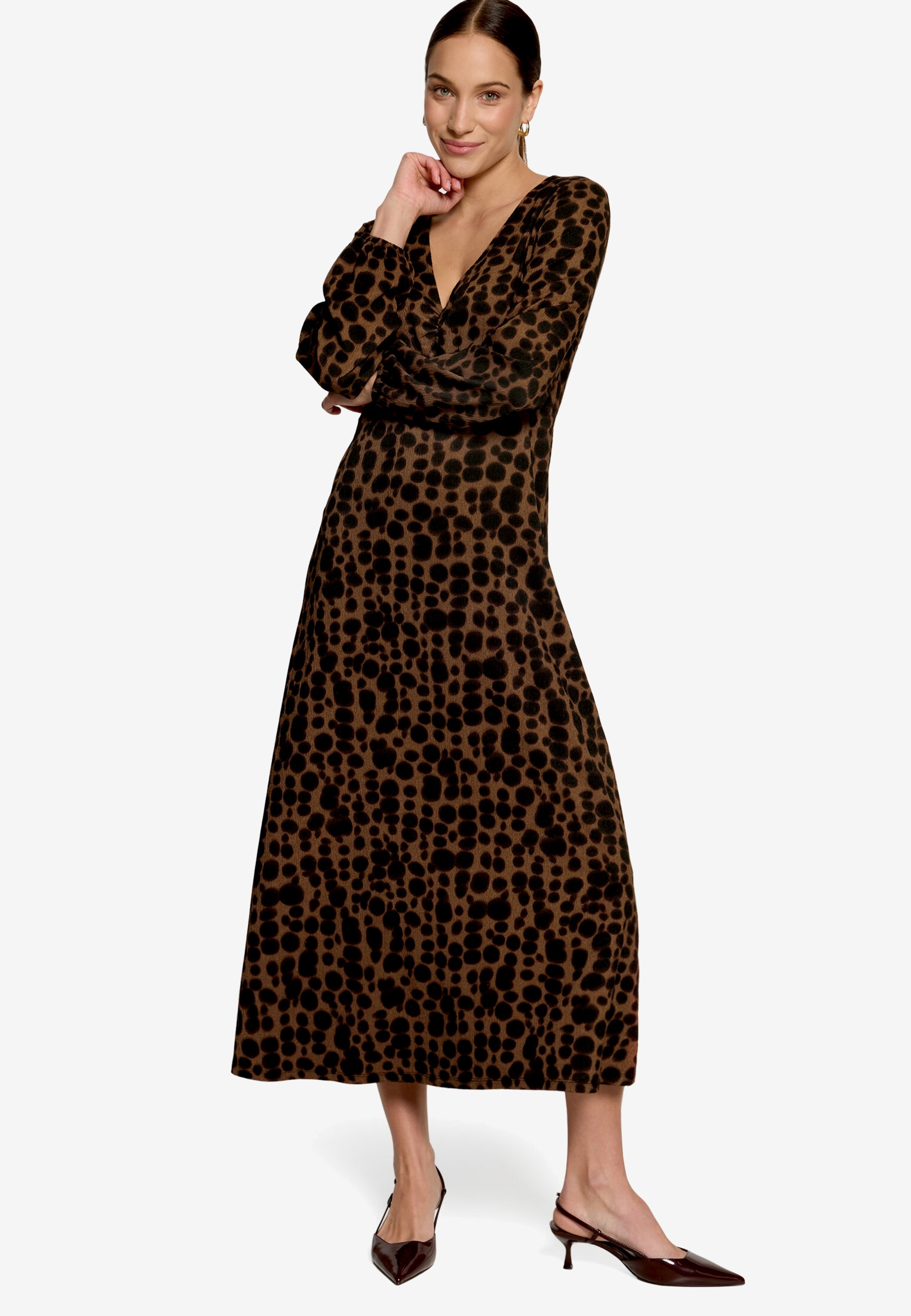 Zero Maxi robe Sans poches Robe longue à motif avec décolleté en V