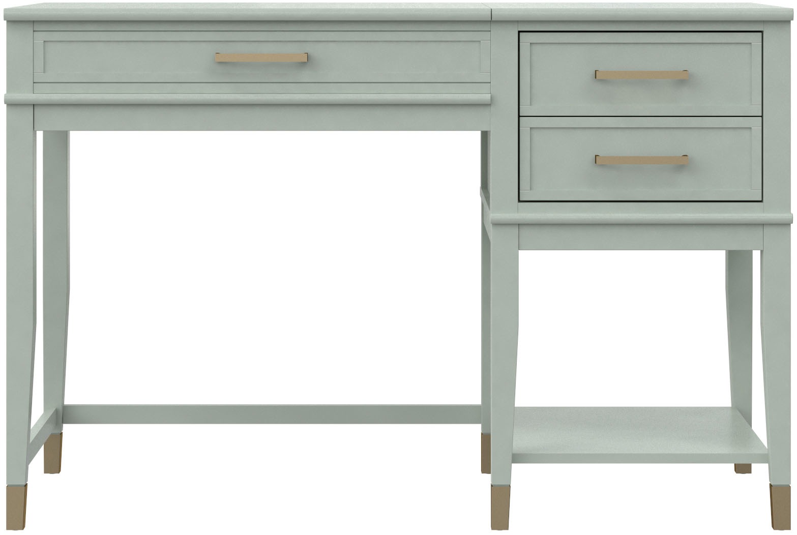 Image of CosmoLiving by Cosmopolitan Schreibtisch "Westerleigh" 1 Stk. tlg. höhenverstellbar, mit 2 Schublade, Beine Massivholz, Griffe aus Metall