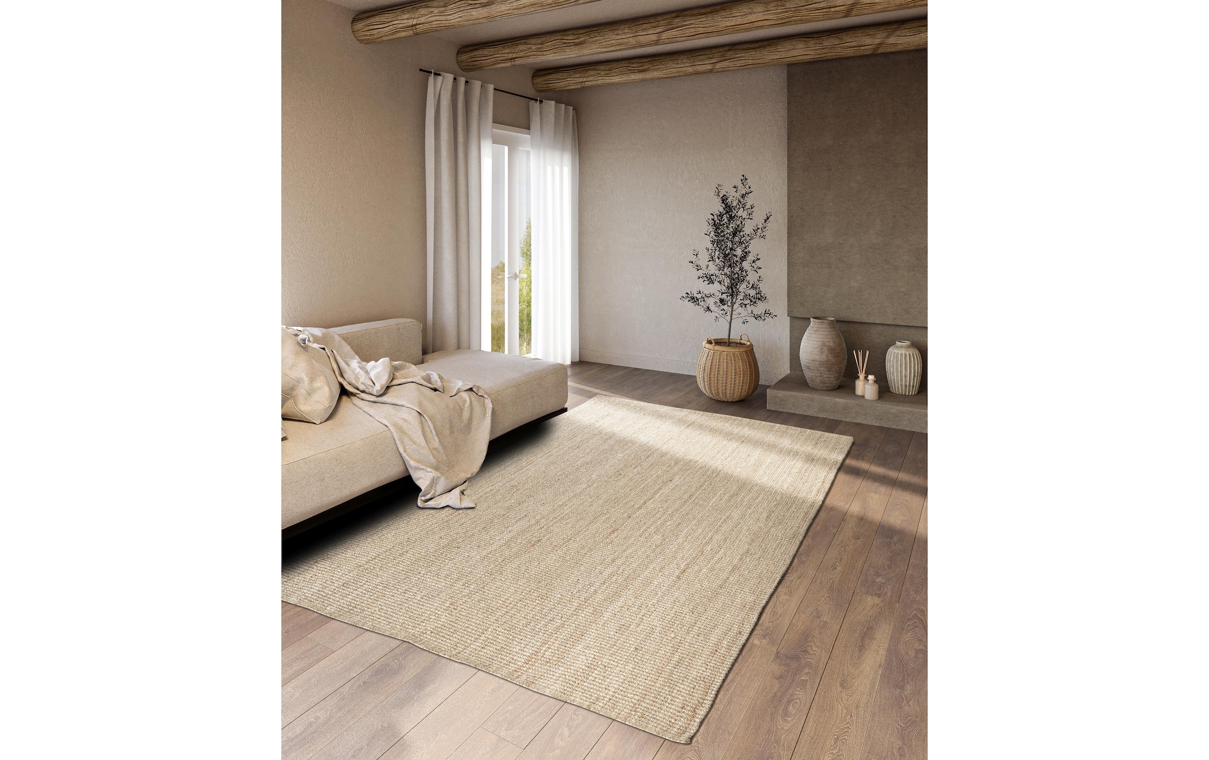 Villeroy & Boch Teppich »Rosalie Juteteppich« rechteckig 10 mm Höhe Läufer, 100% Jute, Natur, Wohnzimmer, Esszimmer, Schlafzimmer, GRS