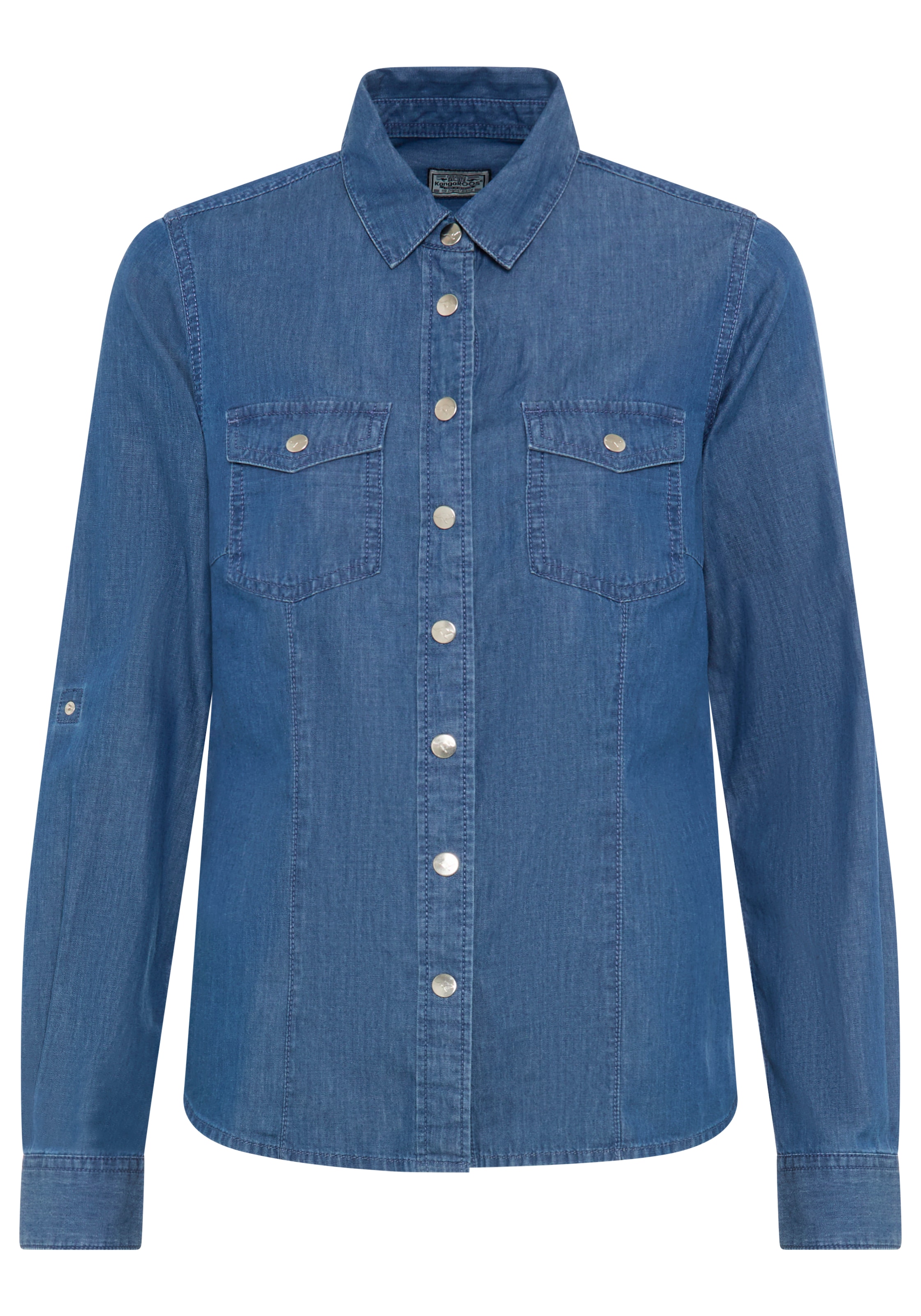 KangaROOS Jeansbluse für den Alltag, Langarm, mit klassischem Blusenkragen