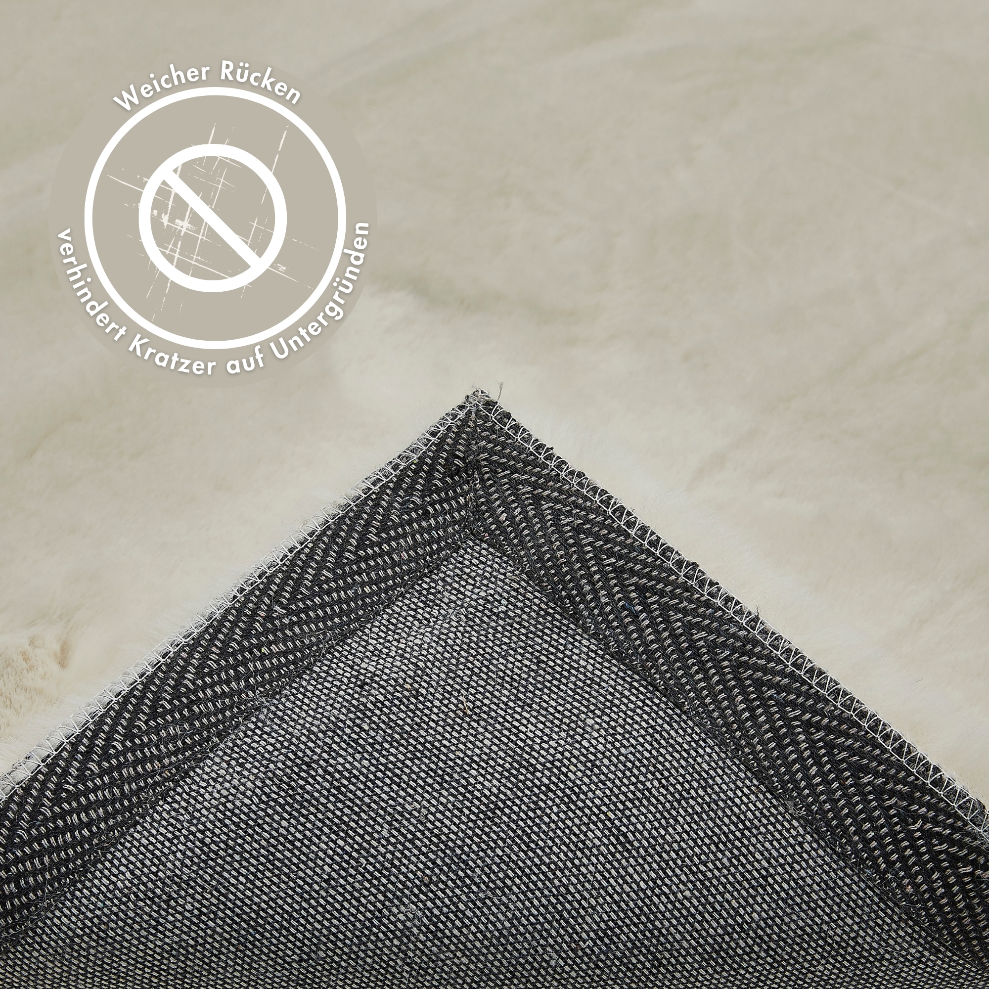 my home Hochflor-Teppich »Lugano« rechteckig 30 mm Höhe Kunstfell, Uni Farben, sehr weich & kuschelig