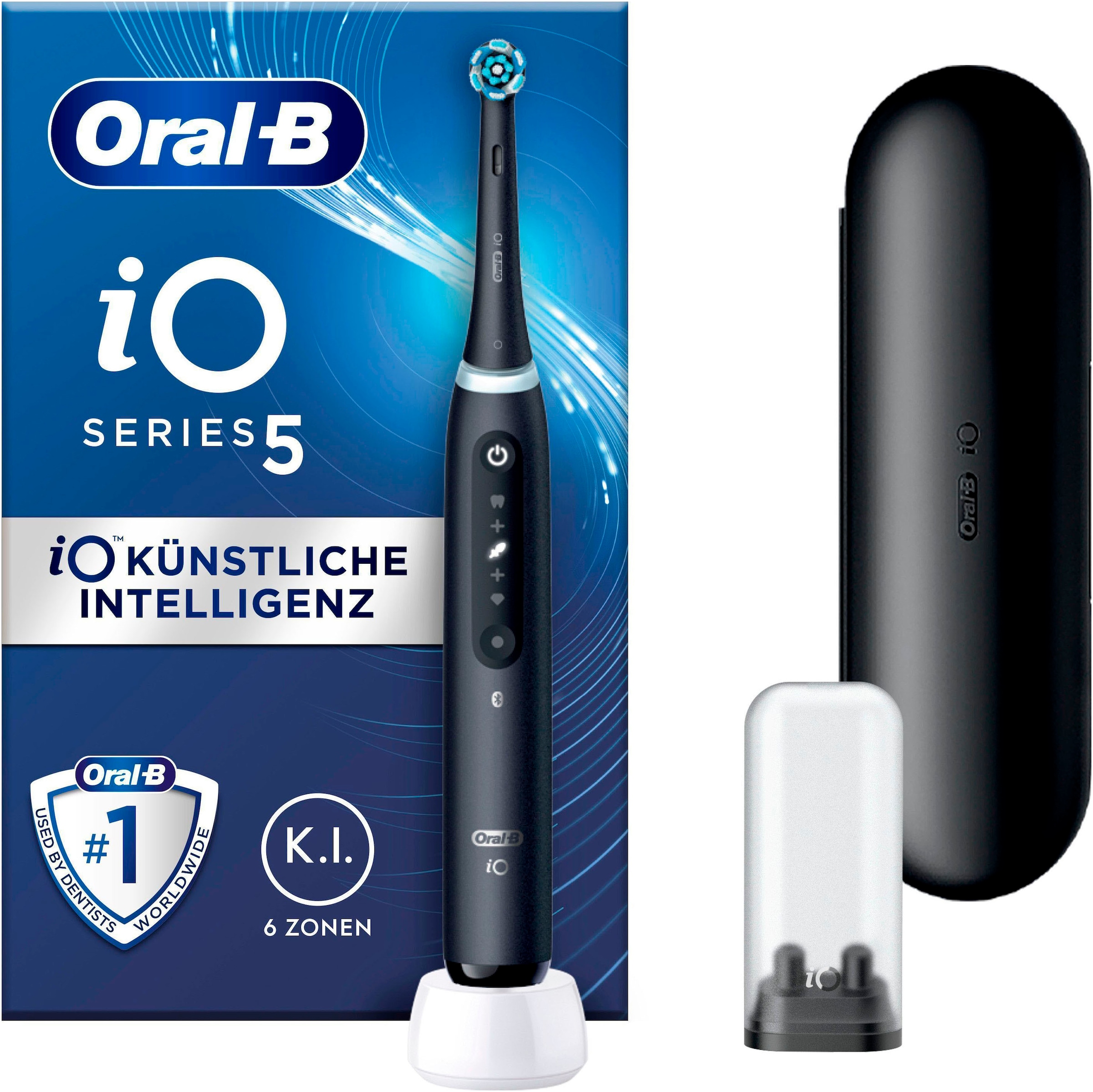 Oral-B Brosse à dents électrique »iO 5« 1 cuis Aufsteckbürsten mit Magnet-Technologie, LED-Anzeige, 5 Putzmodi, Reiseetui