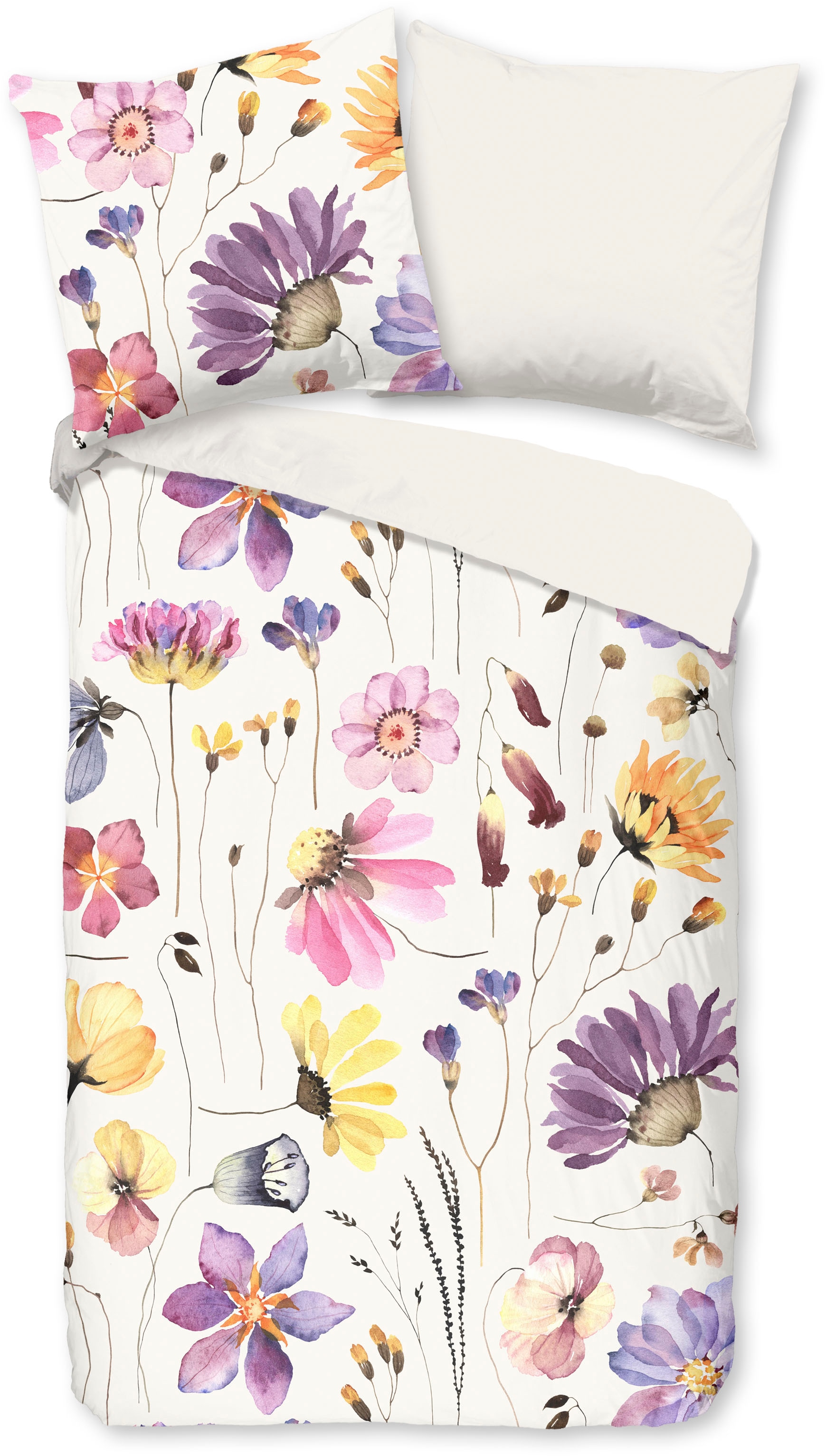 good morning Wendebettwäsche »Kate«, 100% Baumwolle, 135x200, Reissverschluss, Wendeoptik, Blumen, Natur