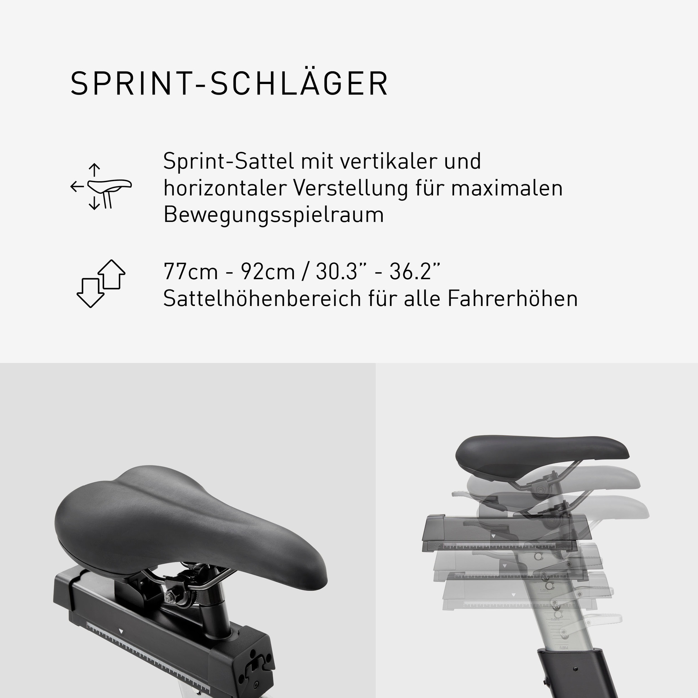 adidas Performance Speedbike »Indoor Speedbike C-21x BT«, (mit Tablet-Halterung), Schwungmasse ca. 6 kg, 8 Widerstandsstufen