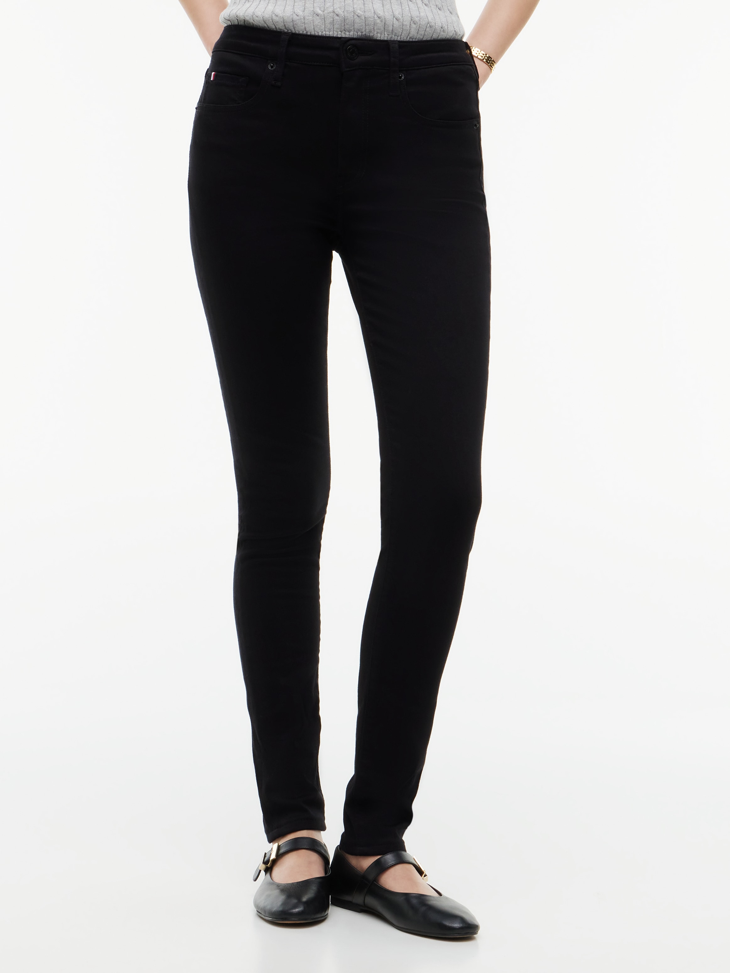 Image of Tommy Hilfiger Skinny-fit-Jeans "COMO MID RISE SKINNY STAY BLACK" Baumwollmischung, regular waist