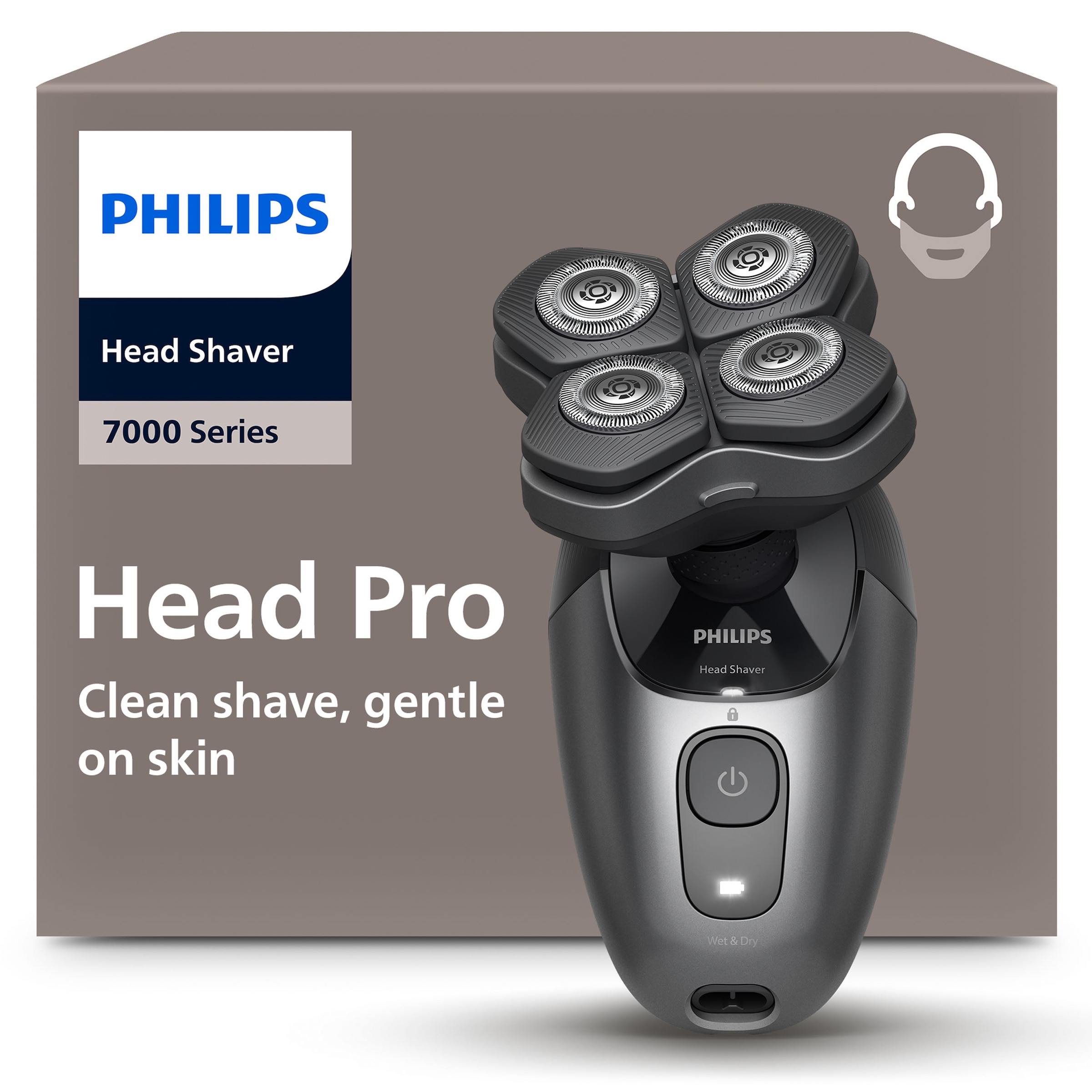 Image of Philips Glatzen-Rasierer "HS7980/15" Haarschneider mit 36 ComfortCut-Klingen, inkl. Reinigungsstation