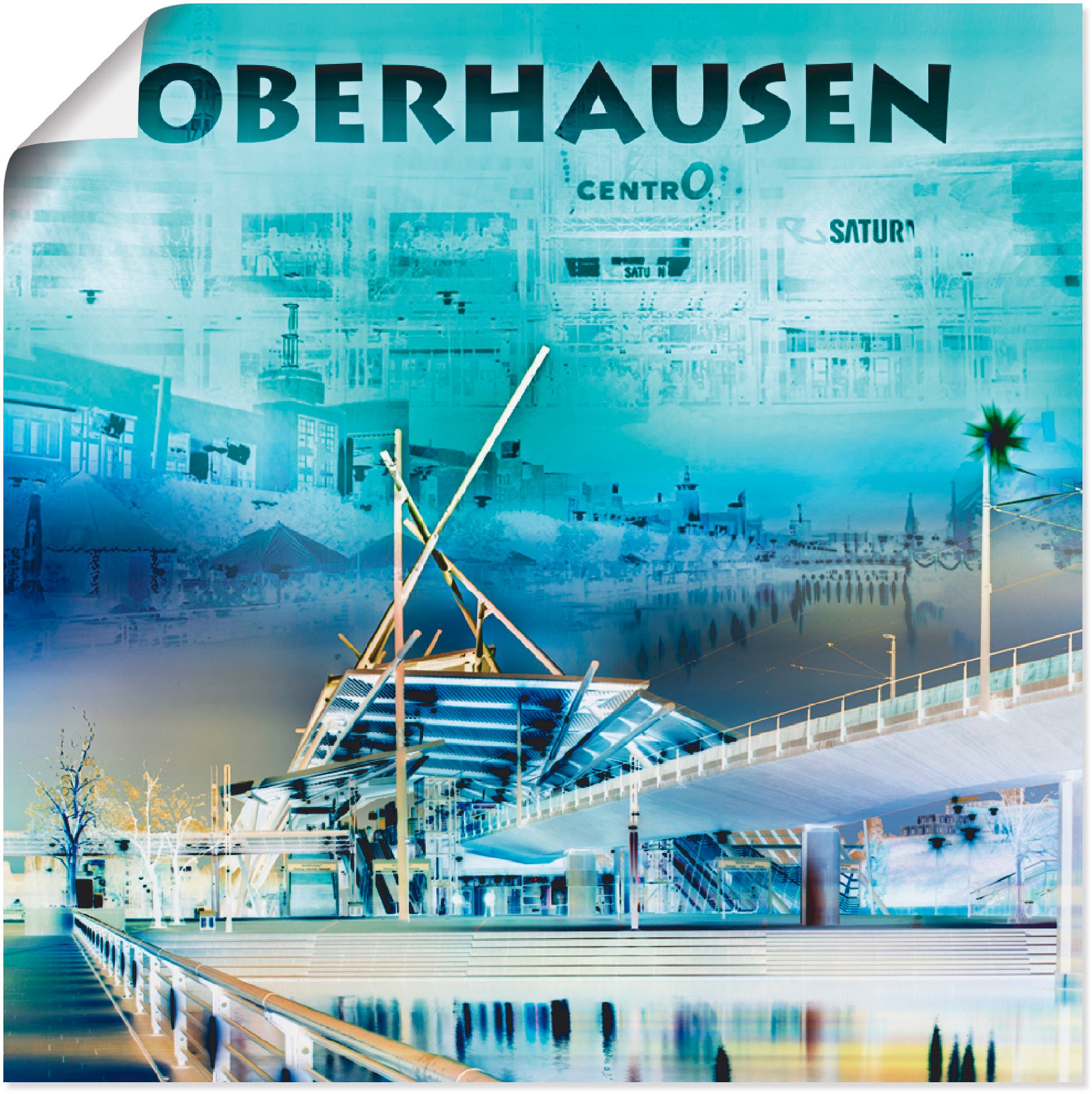 Image of Artland Wandbild »Oberhausen Skyline Abstrakte Collage«, Deutschland, (1 St.), in vielen Grössen & Produktarten -Leinwandbild, Poster, Wandaufkleber / Wandtattoo auch für Badezimmer geeignet bei Ackermann Versand Schweiz