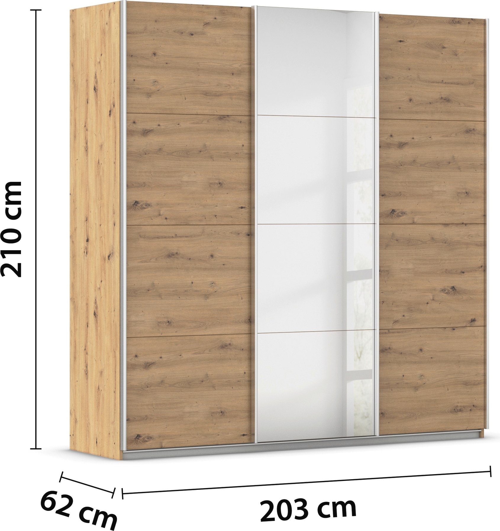 GOODproduct Armoires à vêtements »Schrank Garderobe Ankleide Schlafzimmerschrank Mietswohnung AGORDO« aménagement intérieur top, en 4 largeurs et 2 hauteurs MADE IN GERMANY