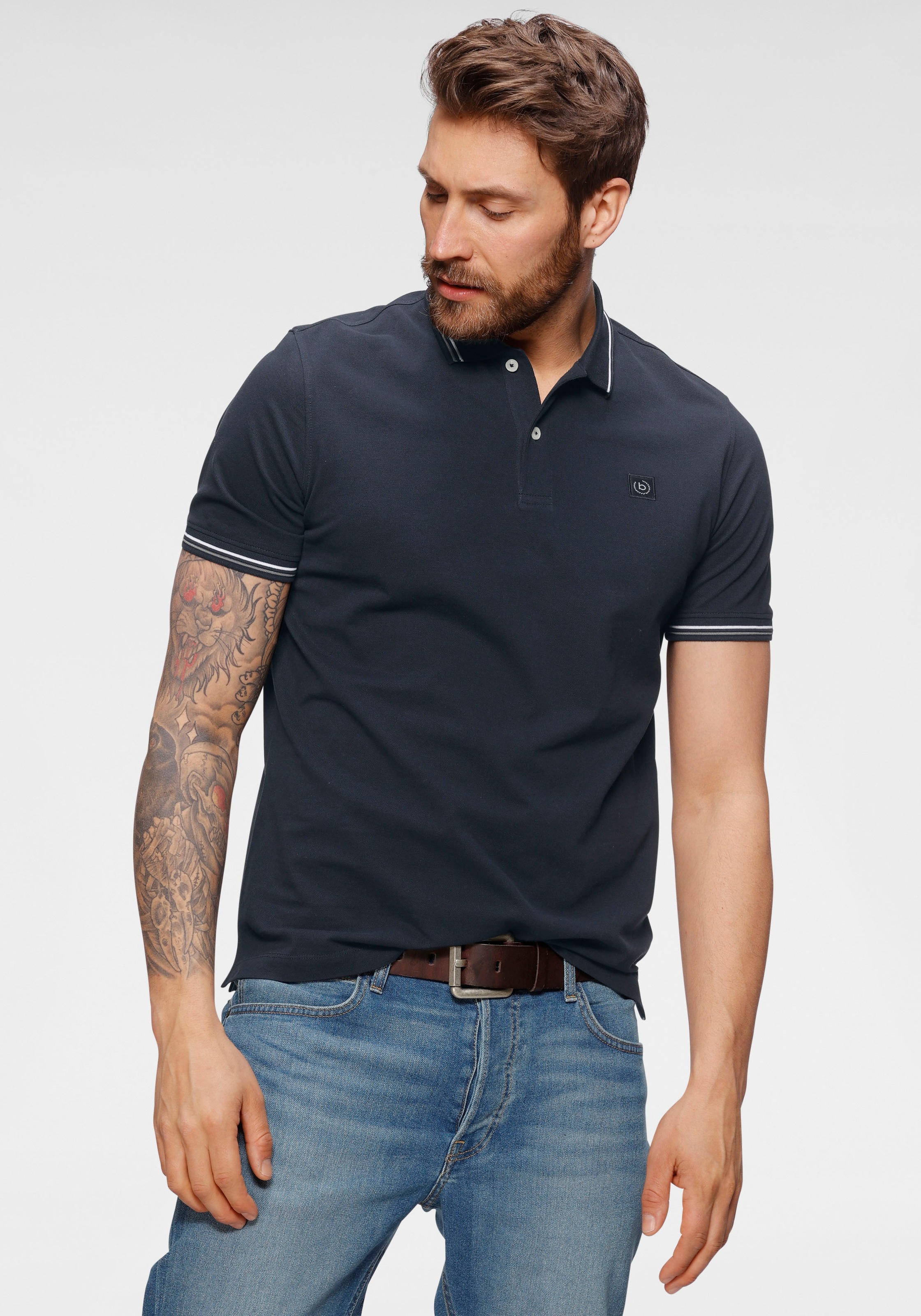 Image of bugatti Poloshirt, mit Kontraststreifen bei Ackermann Versand Schweiz