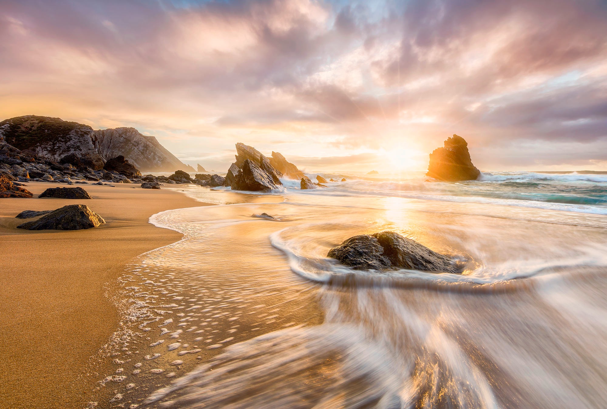 Komar Fototapete »Vlies Fototapete - Rising Sun - Grösse 368 x 248 cm« Motiv | bedruckt glatt