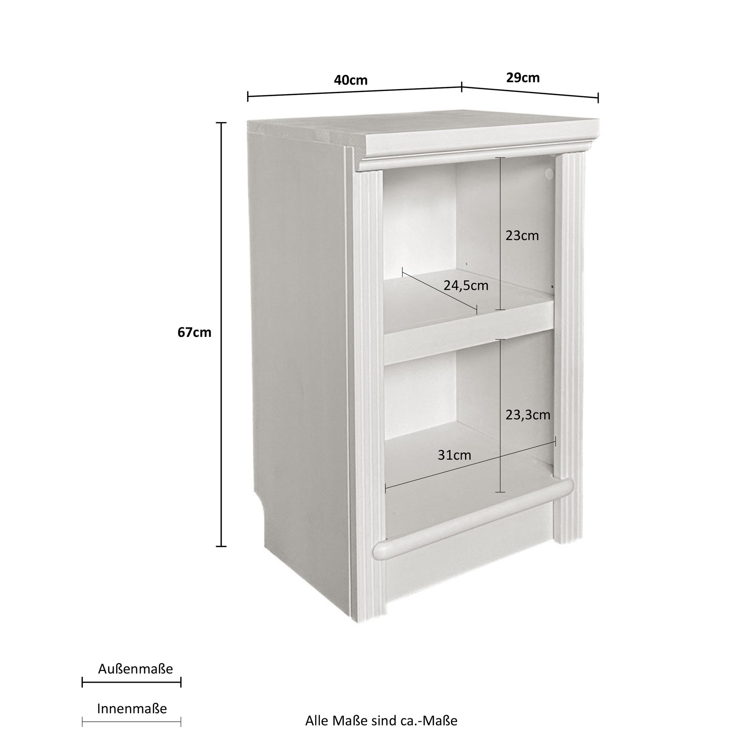 Home affaire Standregal »Soeren Stege«, Aus massiver Kiefer, Masse (B/T/H:) 40/29/67 cm