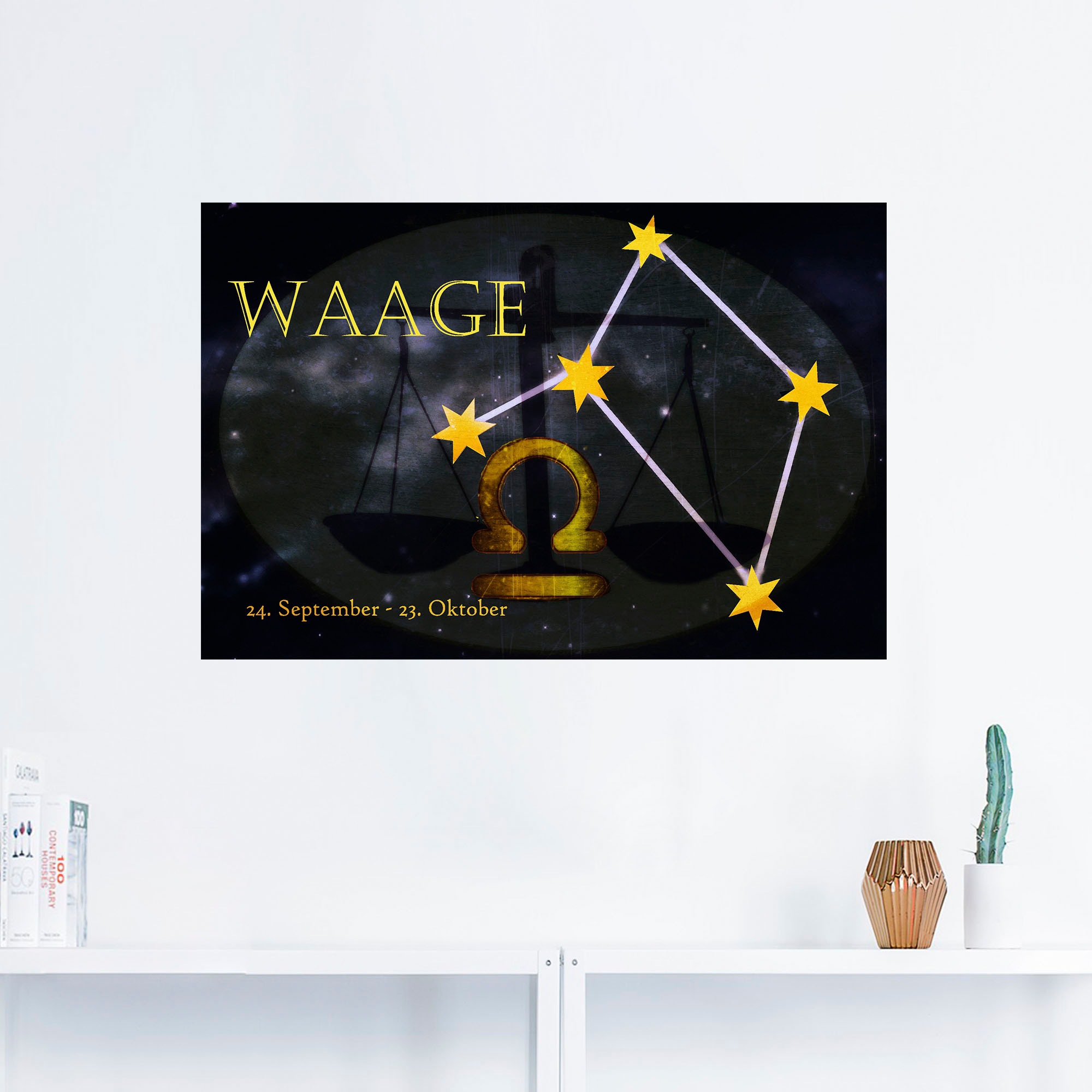 Artland Wandbild »Sternzeichen - Waage«, Bilder von Sternzeichen, (1 St.), als Leinwandbild, Poster, Wandaufkleber in verschied. Grössen