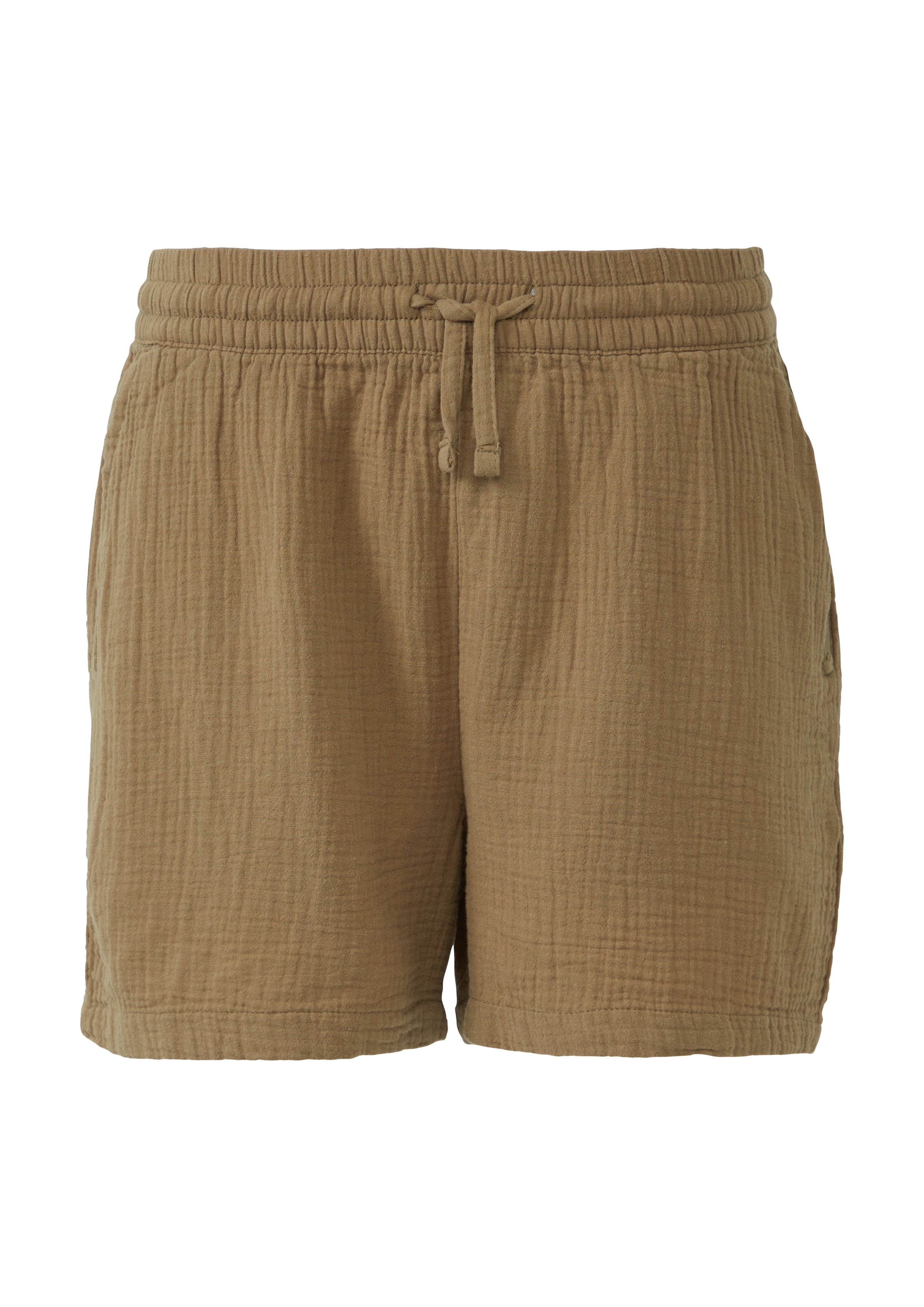 QS Short  Sommerhose im Crinkle-Look und mit Bindeband