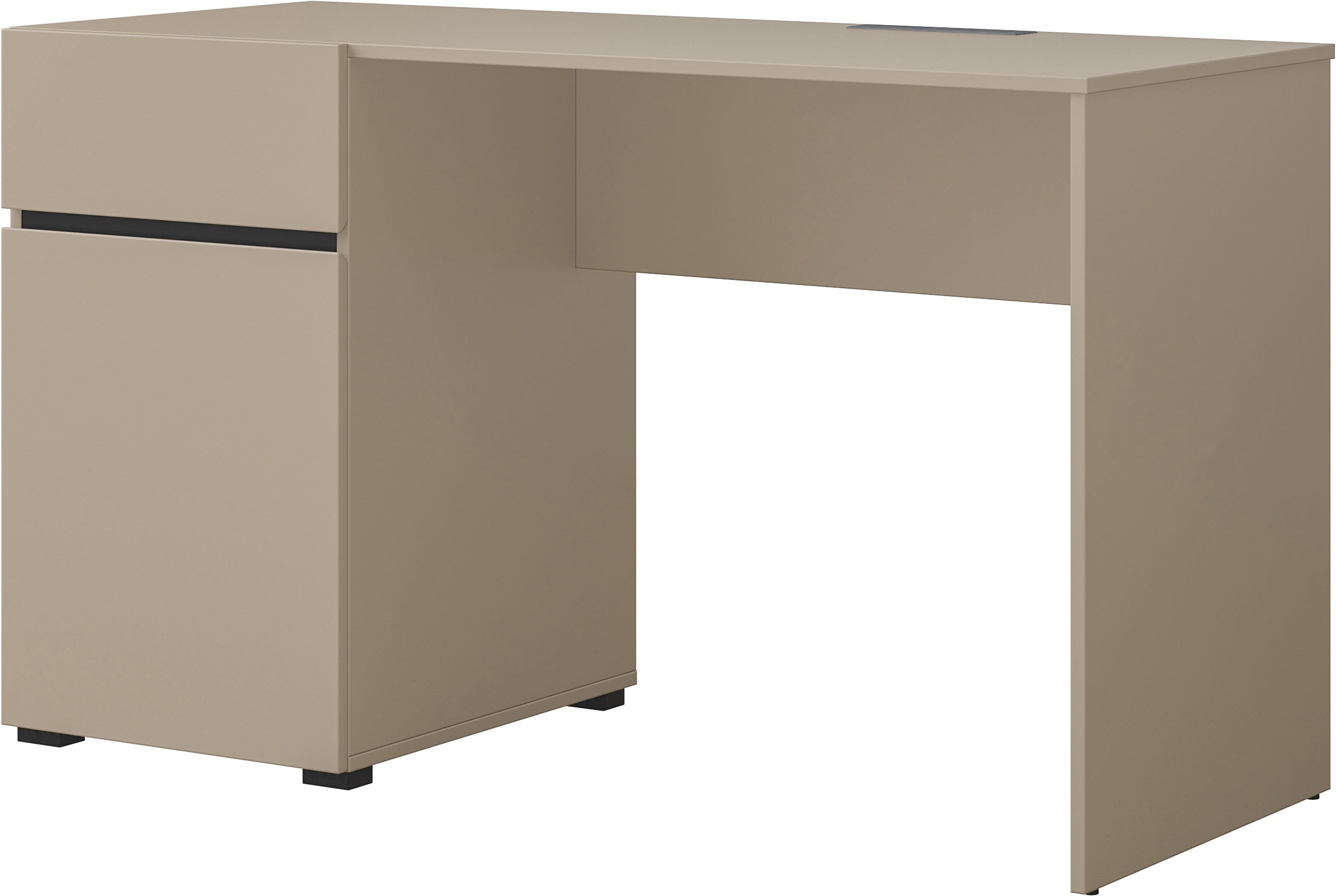 GOODproduct Schreibtisch »Cross, Breite 130 cm, praktischer Computertisch« Bürotisch mit 1 Schublade und Tür, Tischplatte mit Kabeldurchführung