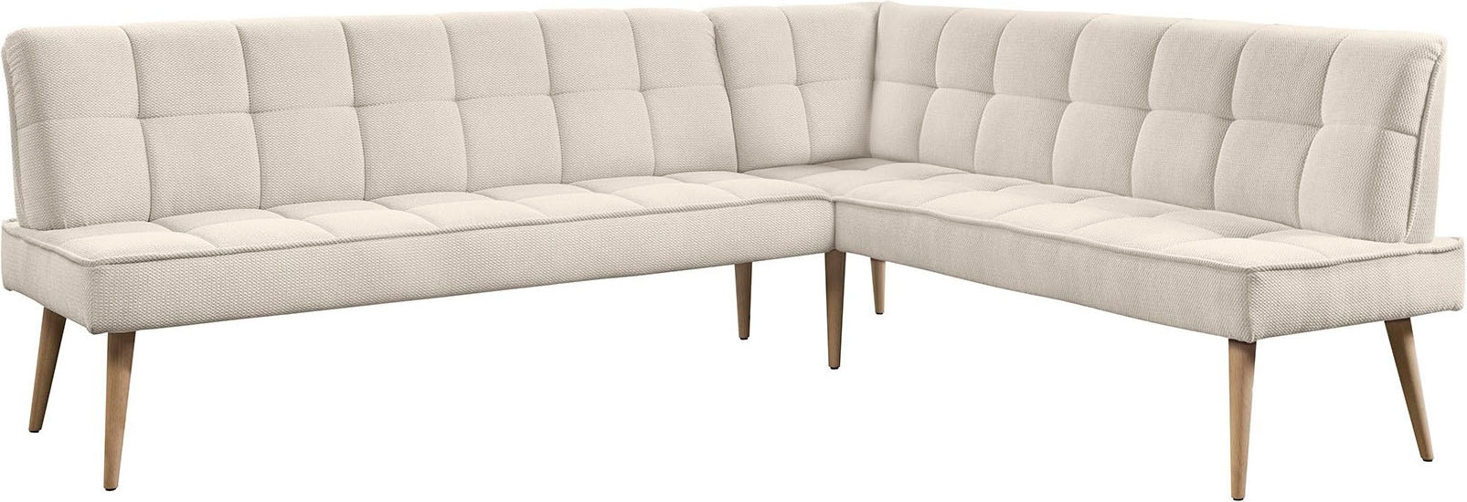 exxpo - sofa fashion Banc d'angle »Latte« moderne Sitz- und Rückensteppung, bequem und elegant, hoher Holzfuss