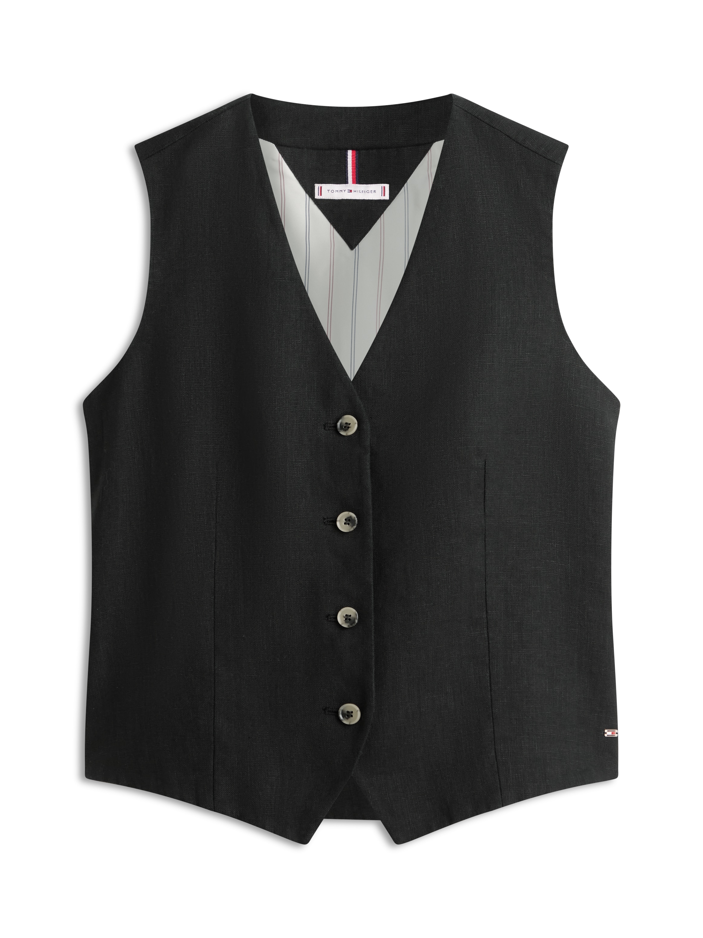 Tommy Hilfiger Gilet de costume »NEW ESS LINEN VEST« avec broderie du logo