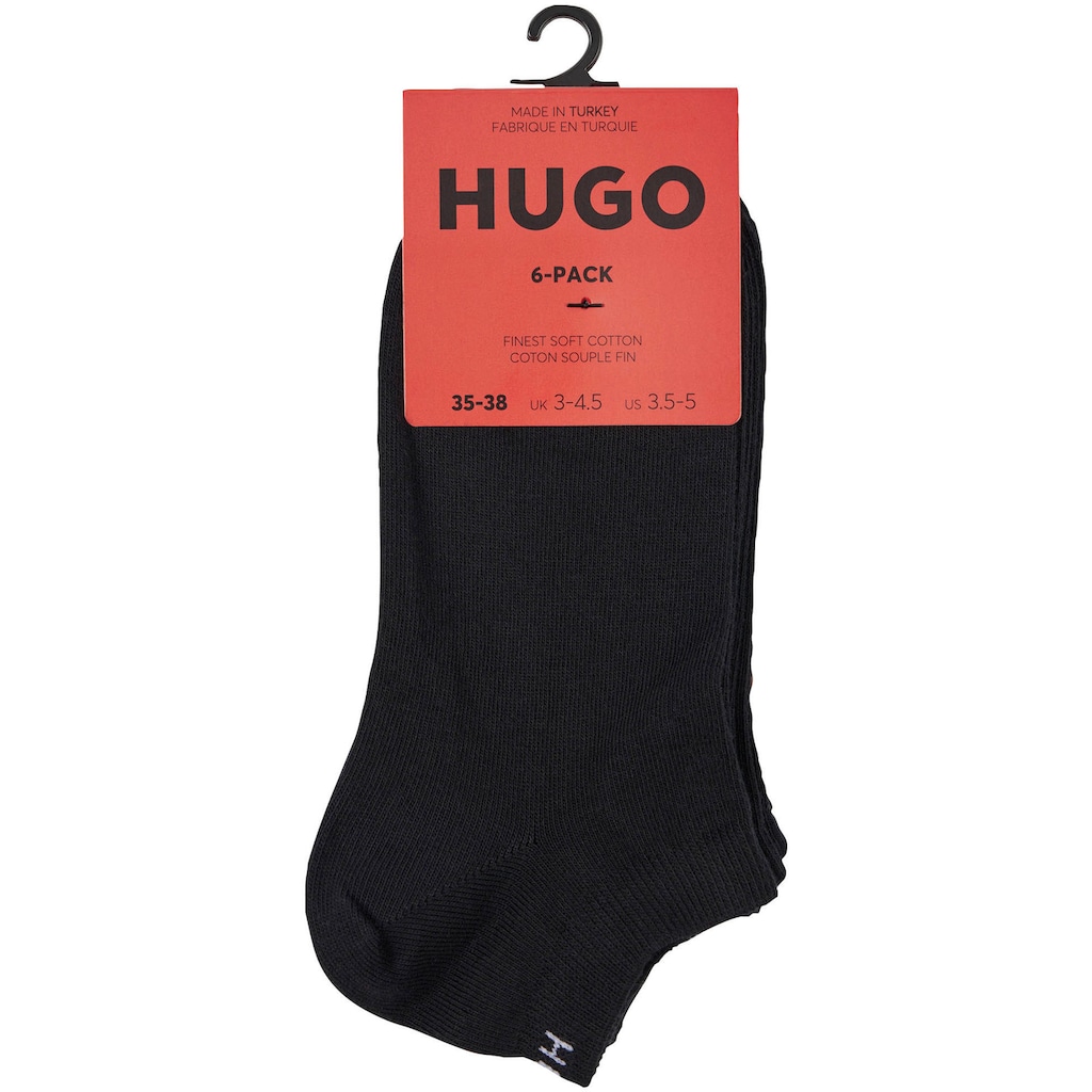 HUGO Underwear Sneakersocken »Socken 6P AS UNI CC W 10«, (6 Paar), mit Markenschriftzug am Bündchen