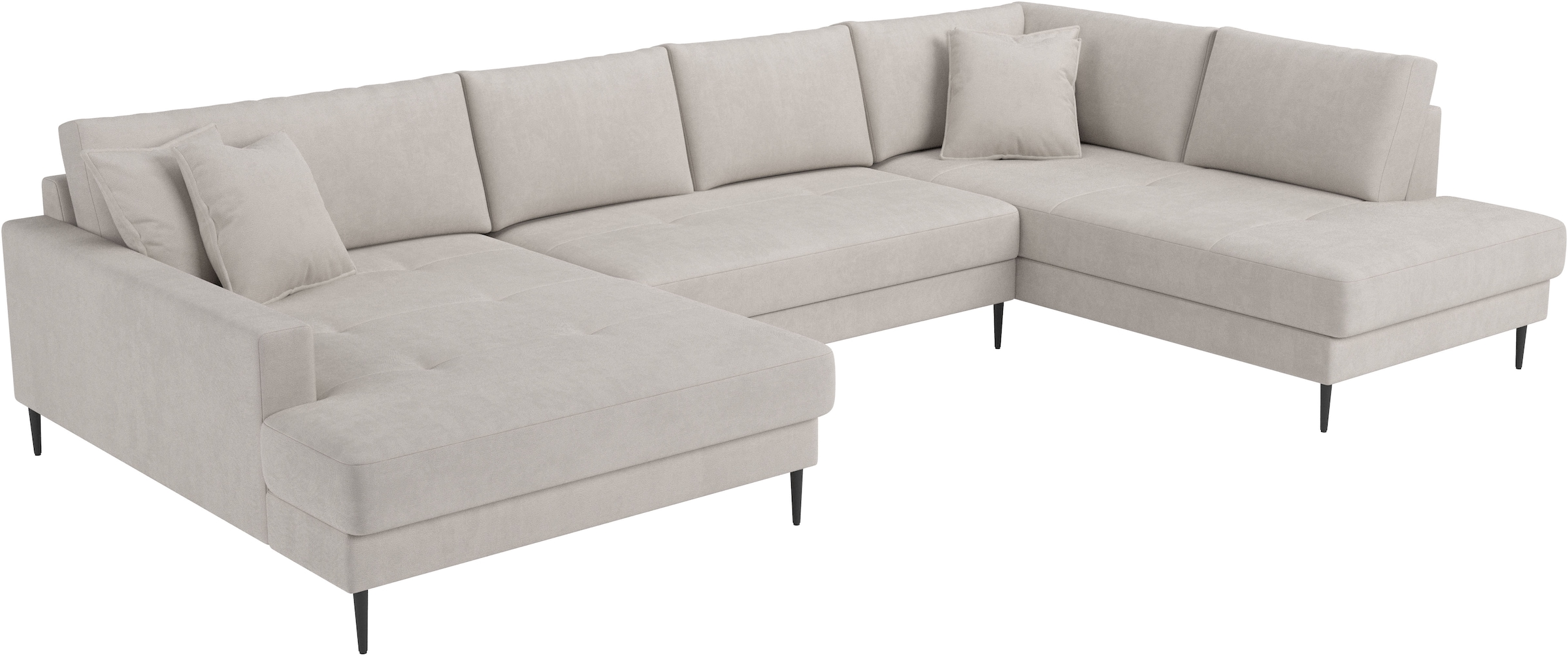 GOODproduct Paysage de salon »Summer U-Form, B: 360 cm mit Zierkissen« forme en U, L : 360 cm en velours côtelé et structure