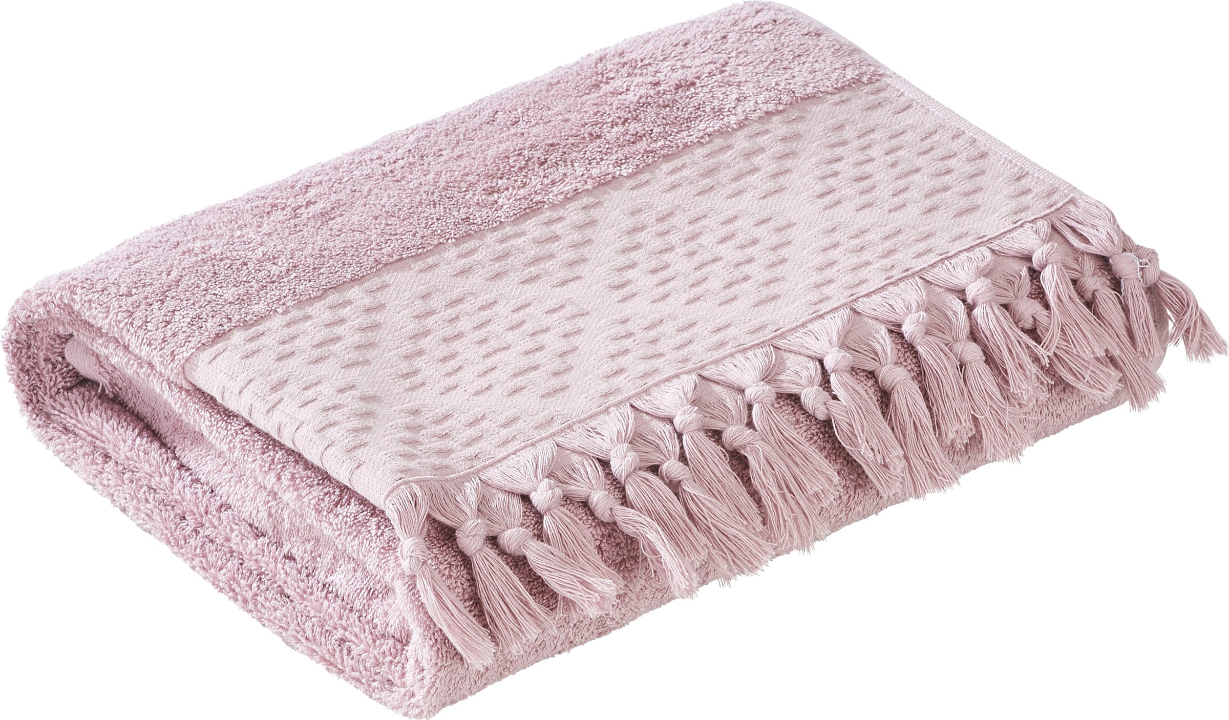 Image of done.® Duschtuch »Provence Bohéme«, (1 St.), Uni Farben, Boho-Style, mit auffälliger Borte & Fransen bei Ackermann Versand Schweiz